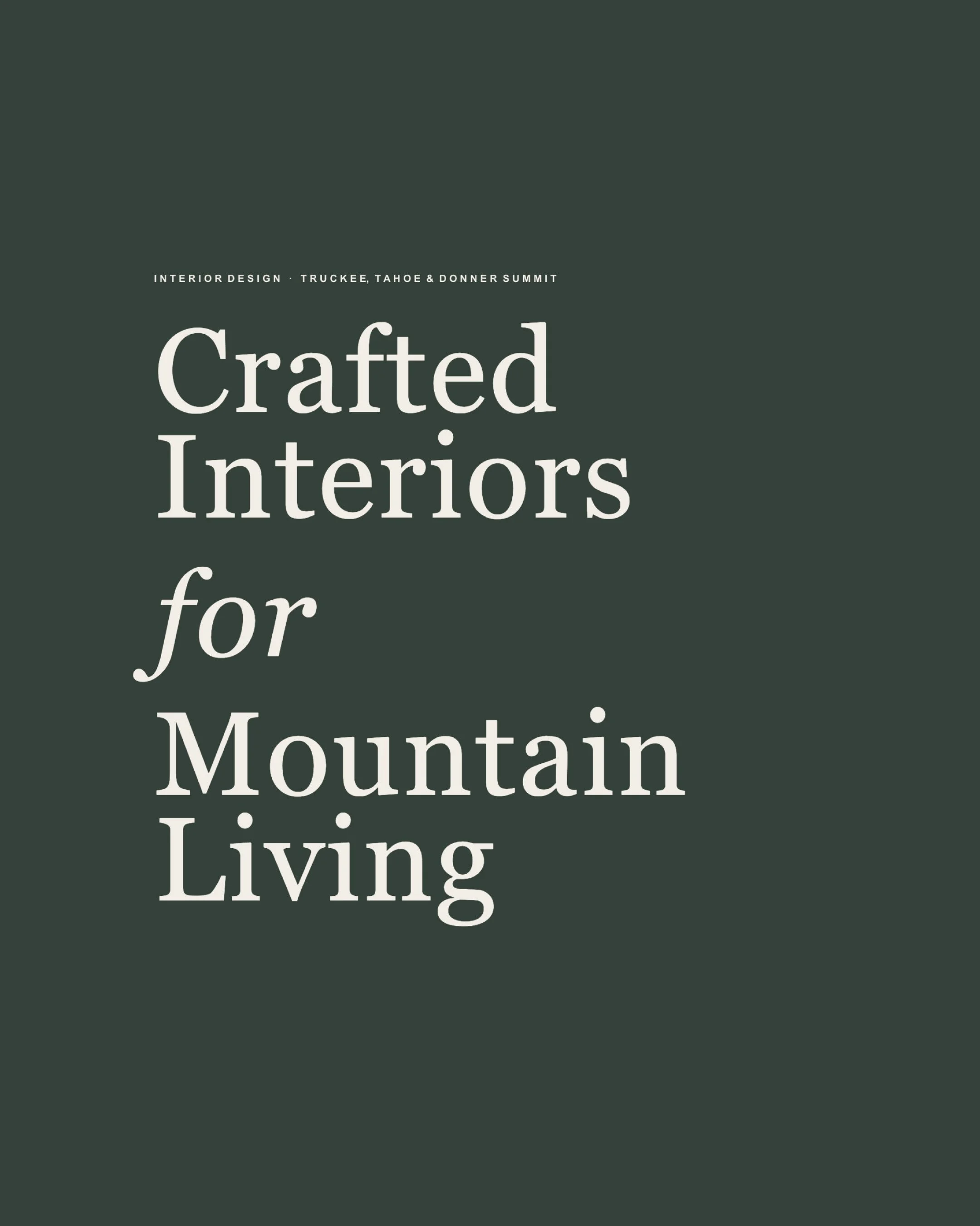 The new Rift Sawn Studio website is live.

Rift Sawn Studio creates crafted interiors for mountain living.

Through natural materials, thoughtful craftsmanship, original ideas, and close collaboration, each project is shaped around the people who wil