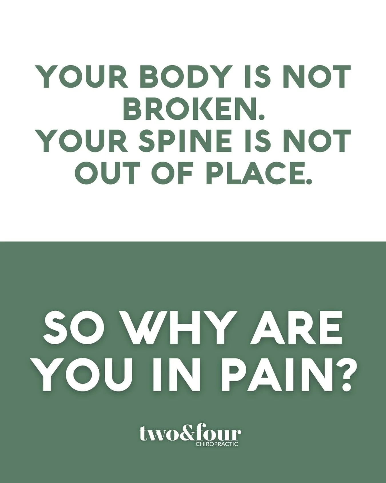 Many things contribute to pain including stress, lack of sleep, not enough exercise, the list goes on and on. While adjustments absolutely provide relief, our main goal is to help you figure out other factors that are contributing to your symptoms an