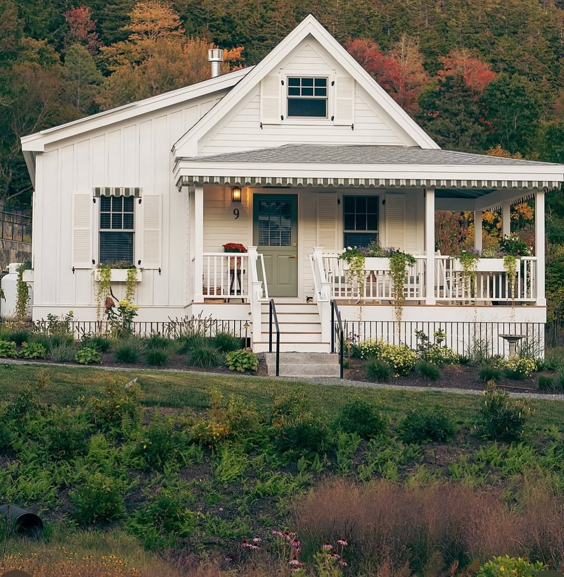 Bio retention ponds should be an attractive piece of the landscape! 

We used large drifts of grasses, ferns, and shrubs here to create something both functional and beautiful. 

Instead of a grassed over swale in the middle of the new cottages at @a
