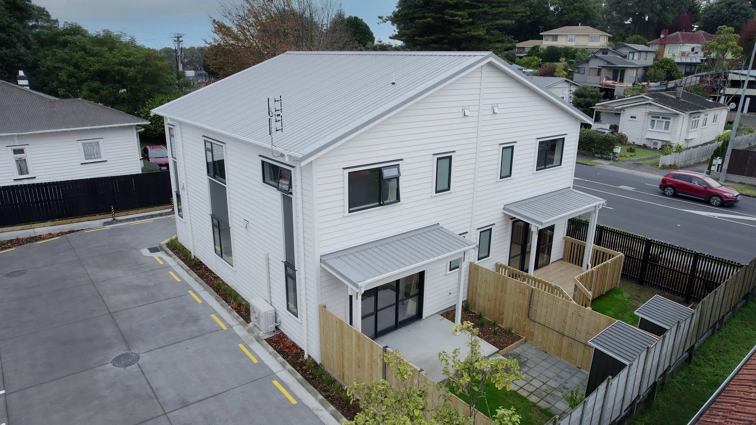 Finished multi-unit housing construction project