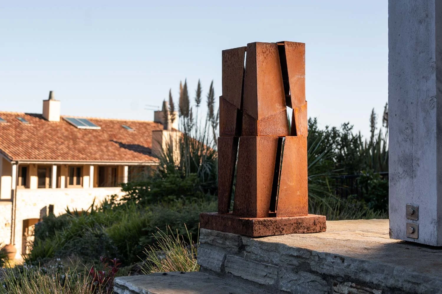 Corten Steel Outdoor Block Sculpture