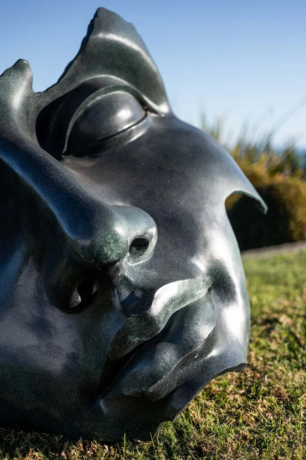 Bronze Face Outdoor Garden Sculpture