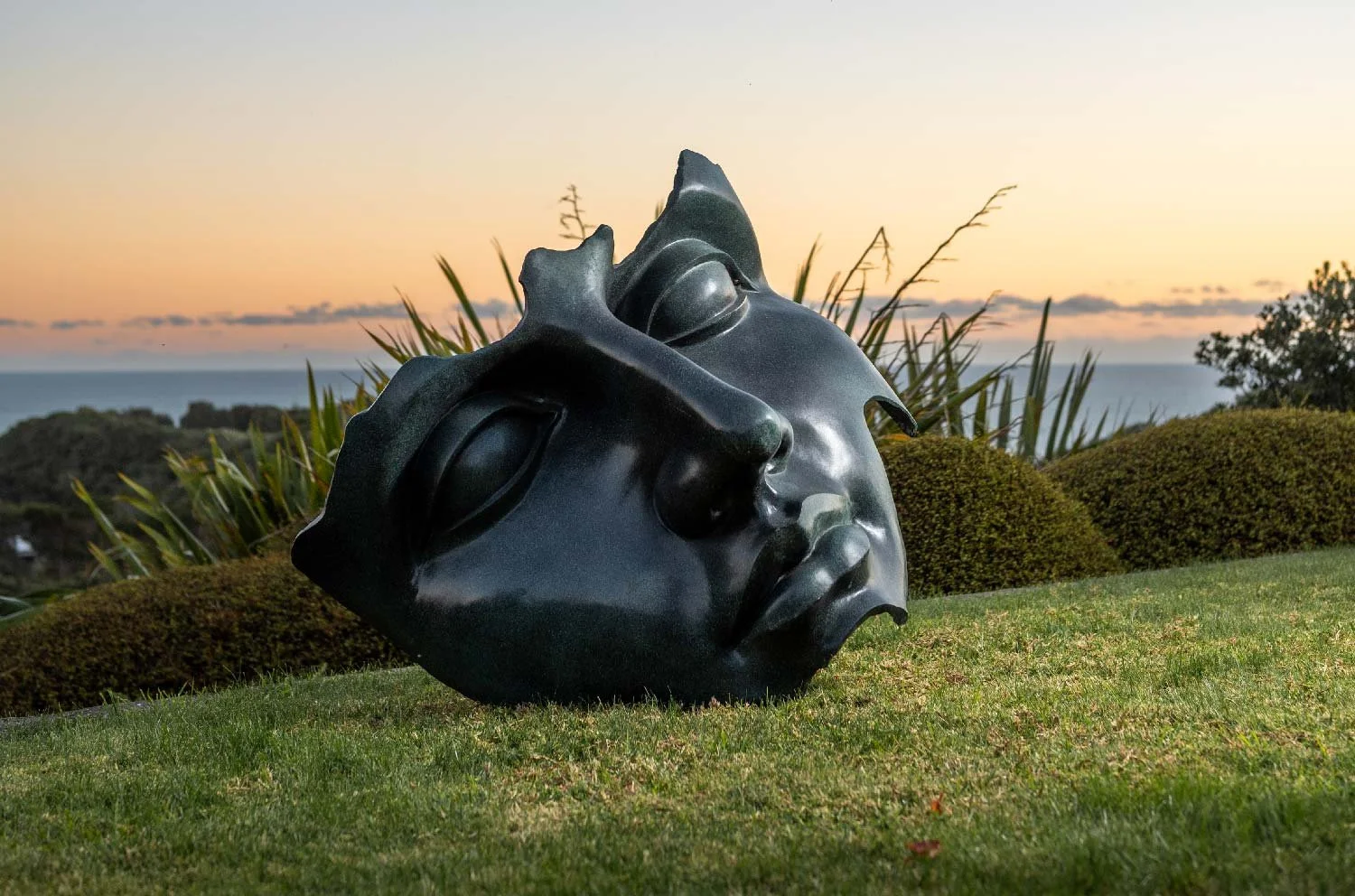 Bronze Face Outdoor Garden Sculpture