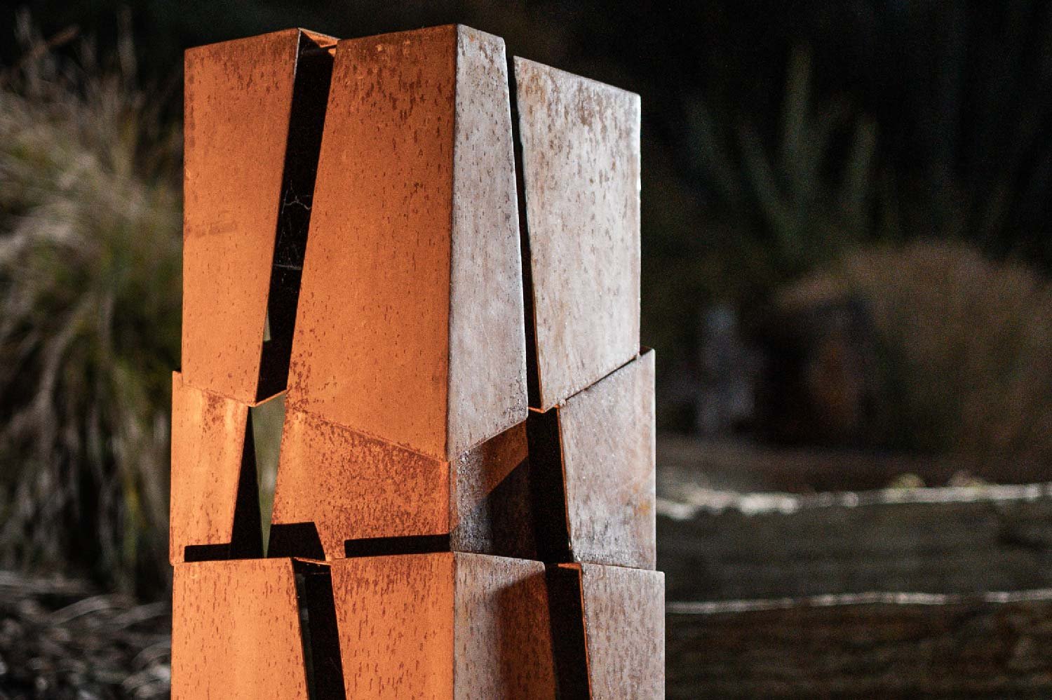Corten Steel Outdoor Block Sculpture