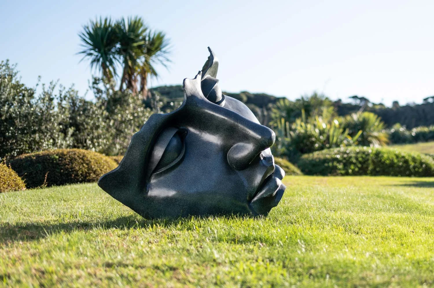 Bronze Face Outdoor Garden Sculpture