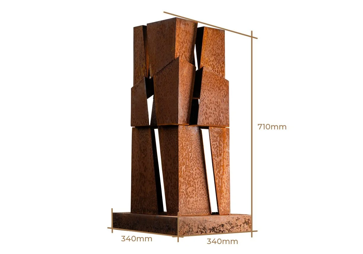 Corten Steel Outdoor Block Sculpture