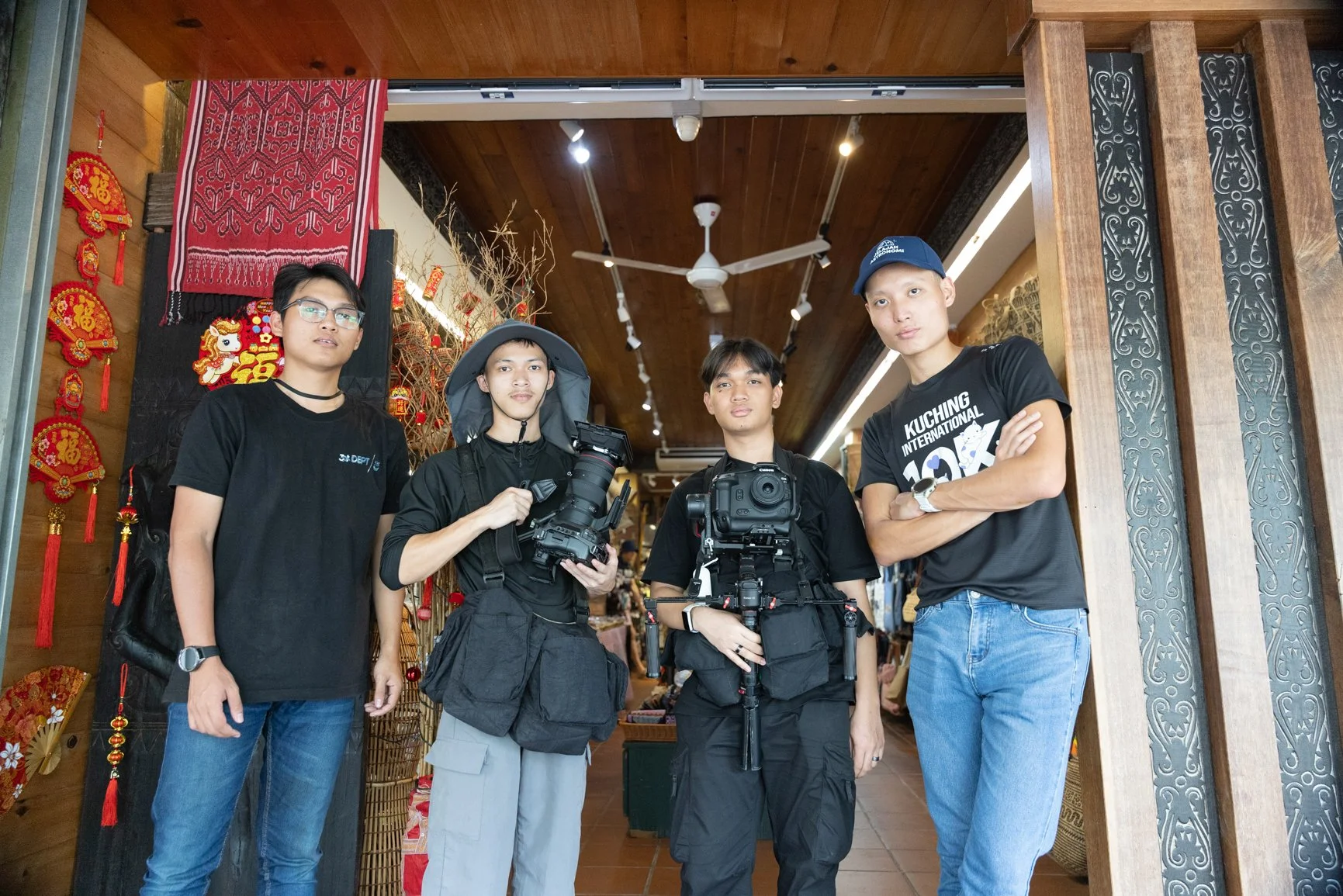 Behind the scenes portrait of the film crew during a Sarawak Tourism Board commercial shoot