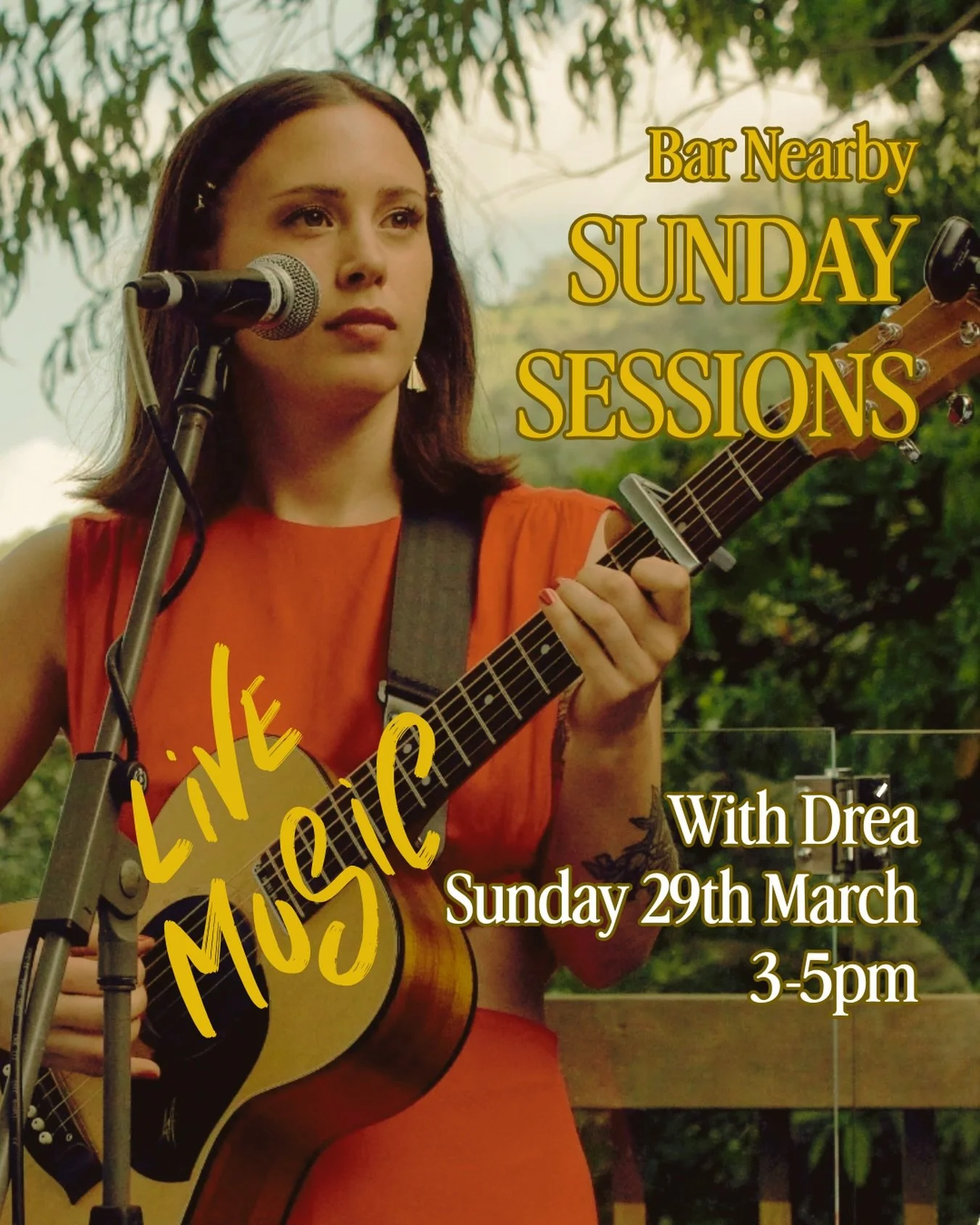 Sunday Session | Live Music 3-5pm | Sun 29 Mar | @_withdrea | see you at our place for a couple x