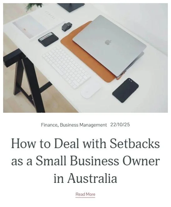 Our new blog post is out!

&quot;How to Deal with Setbacks as a Small Business Owner in Australia&quot;

Head over to perfectlyorganisednt.com for more!

Share this post or tag a small business owner!

 #huntervalley  #mclarenvale  #margaretriver  #b