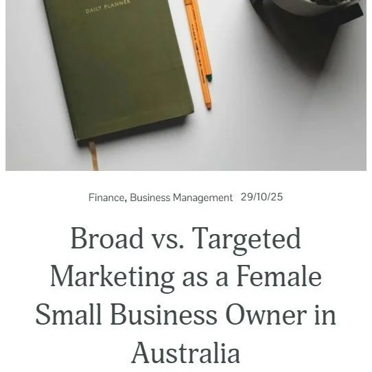 Our new blog post is out!

&quot;Broad vs. Targeted Marketing as a Female Small Business Owner in Australia&quot;

Head over to perfectlyorganisednt.com for more!

Share this post or tag a small business owner!

 #huntervalley  #mclarenvale  #margare