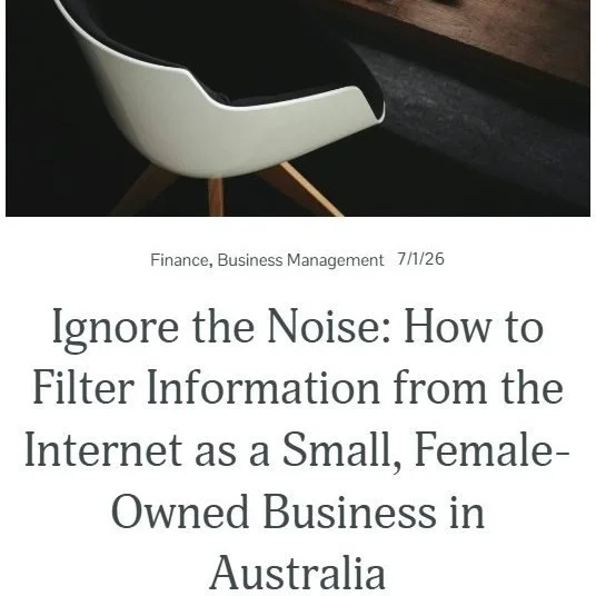 Our new blog post is out!

"Ignore the Noise: How to Filter Information from the Internet as a Small, Female-Owned Business in Australia"

Head over to perfectlyorganisednt.com for more!

Share this post or tag a small business owner!

 #hu