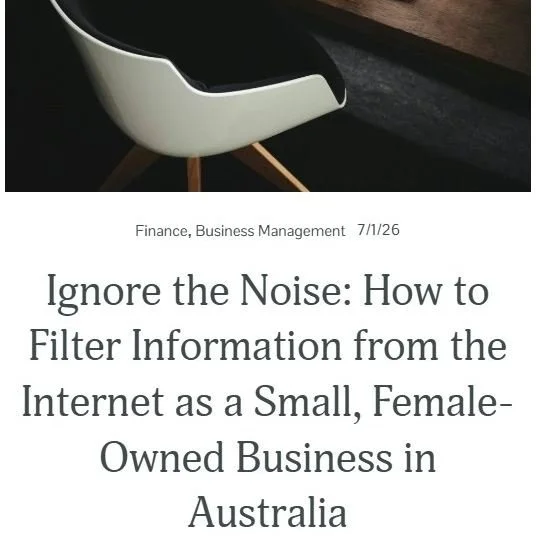 Our new blog post is out!

"Ignore the Noise: How to Filter Information from the Internet as a Small, Female-Owned Business in Australia"

Head over to perfectlyorganisednt.com for more!

Share this post or tag a small business owner!

 #hu