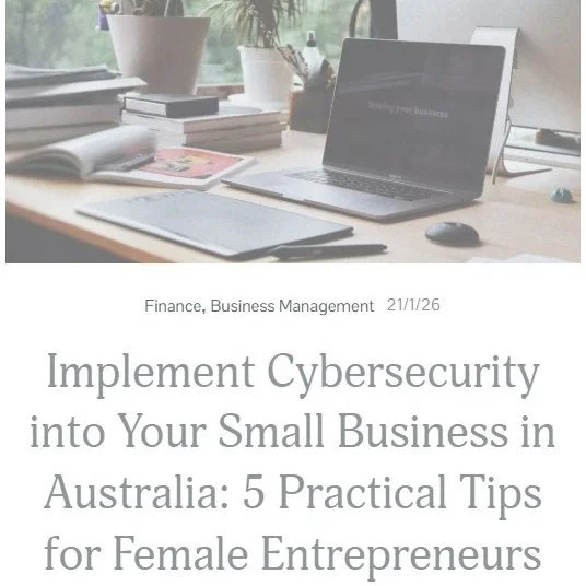 Our new blog post is out!

"Implement Cybersecurity into Your Small Business in Australia: 5 Practical Tips for Female Entrepreneurs"

Head over to perfectlyorganisednt.com for more!

Share this post or tag a small business owner!

 #hunter