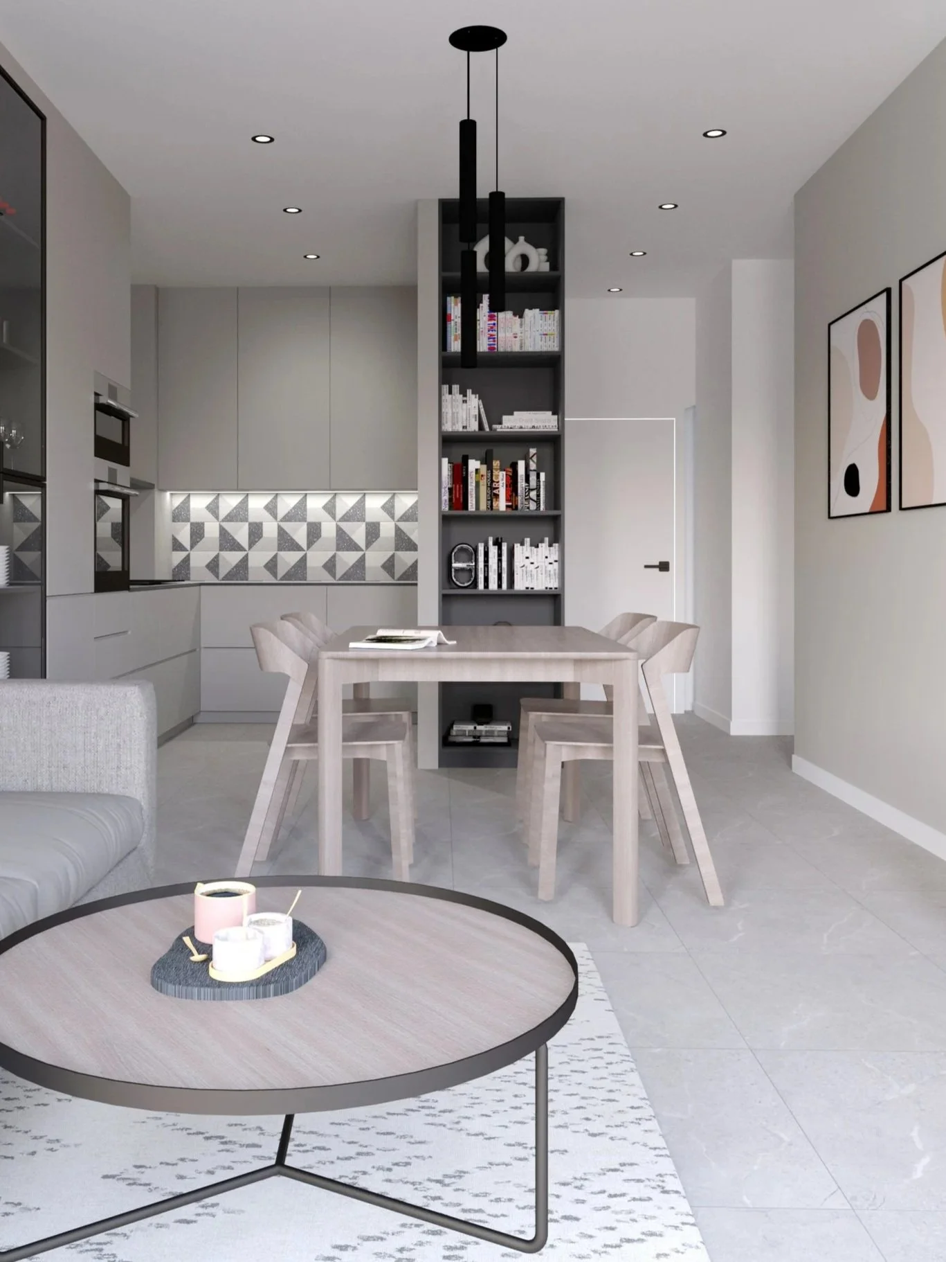 One-Bedroom Grey Apartment