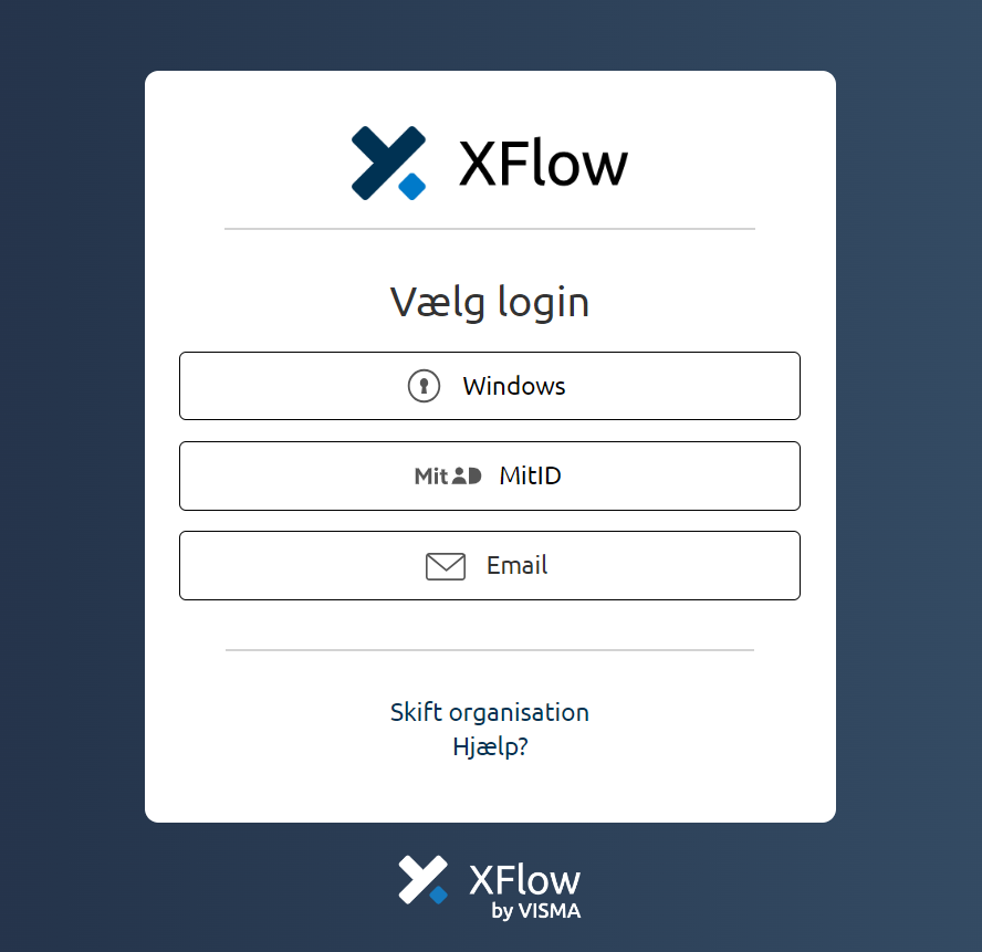 BM: log ind i XFlow — XFlow Support