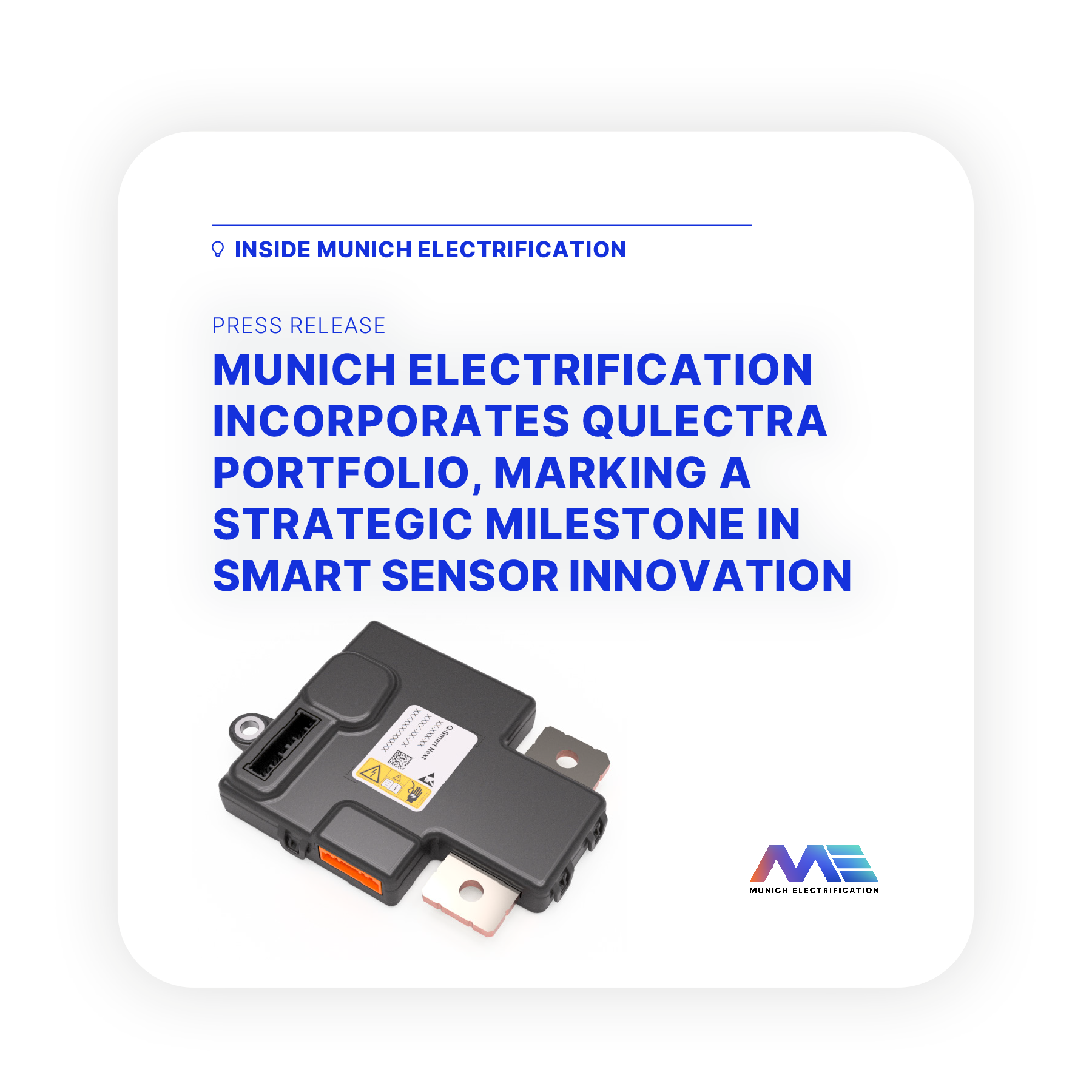 MUNICH ELECTRIFICATION INCORPORATES QULECTRA PORTFOLIO, MARKING A STRATEGIC MILESTONE IN SMART SENSOR INNOVATION
