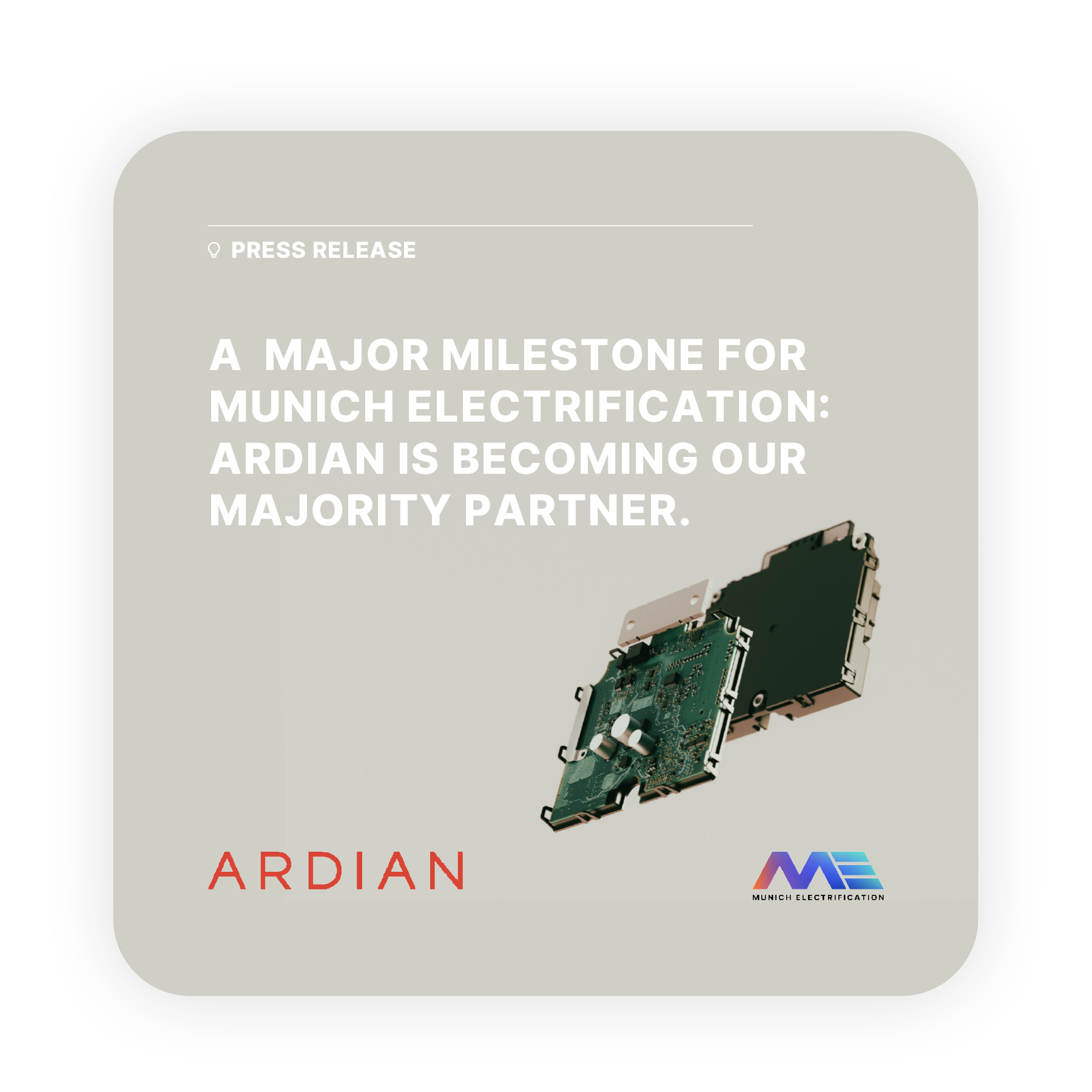 Hero Picture for press release:  Ardian is becoming the majority partner of Munich Electrification