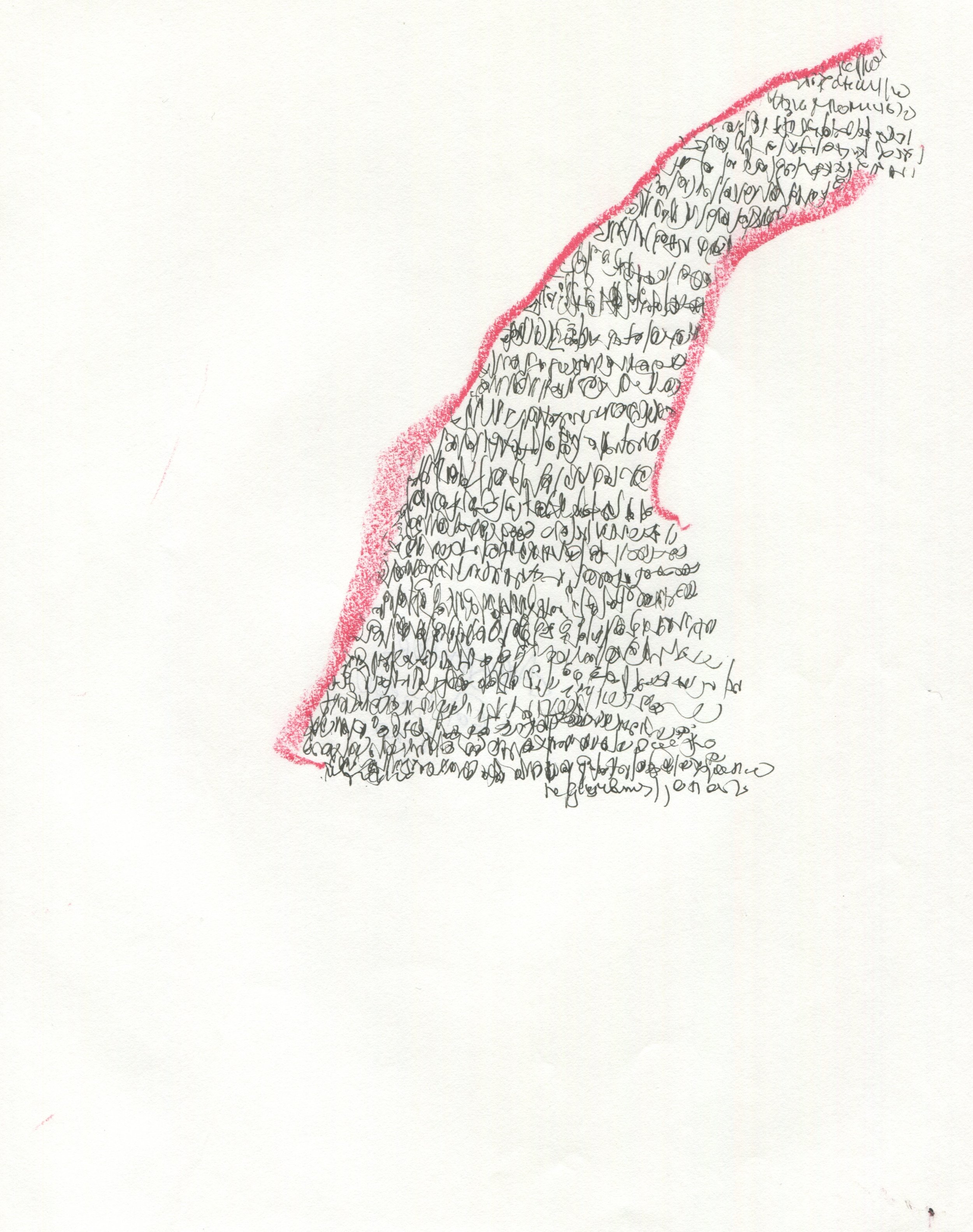 untitled piece from "Asemic letters" series, 2020. Gel pen on paper - 19 x 24 cm