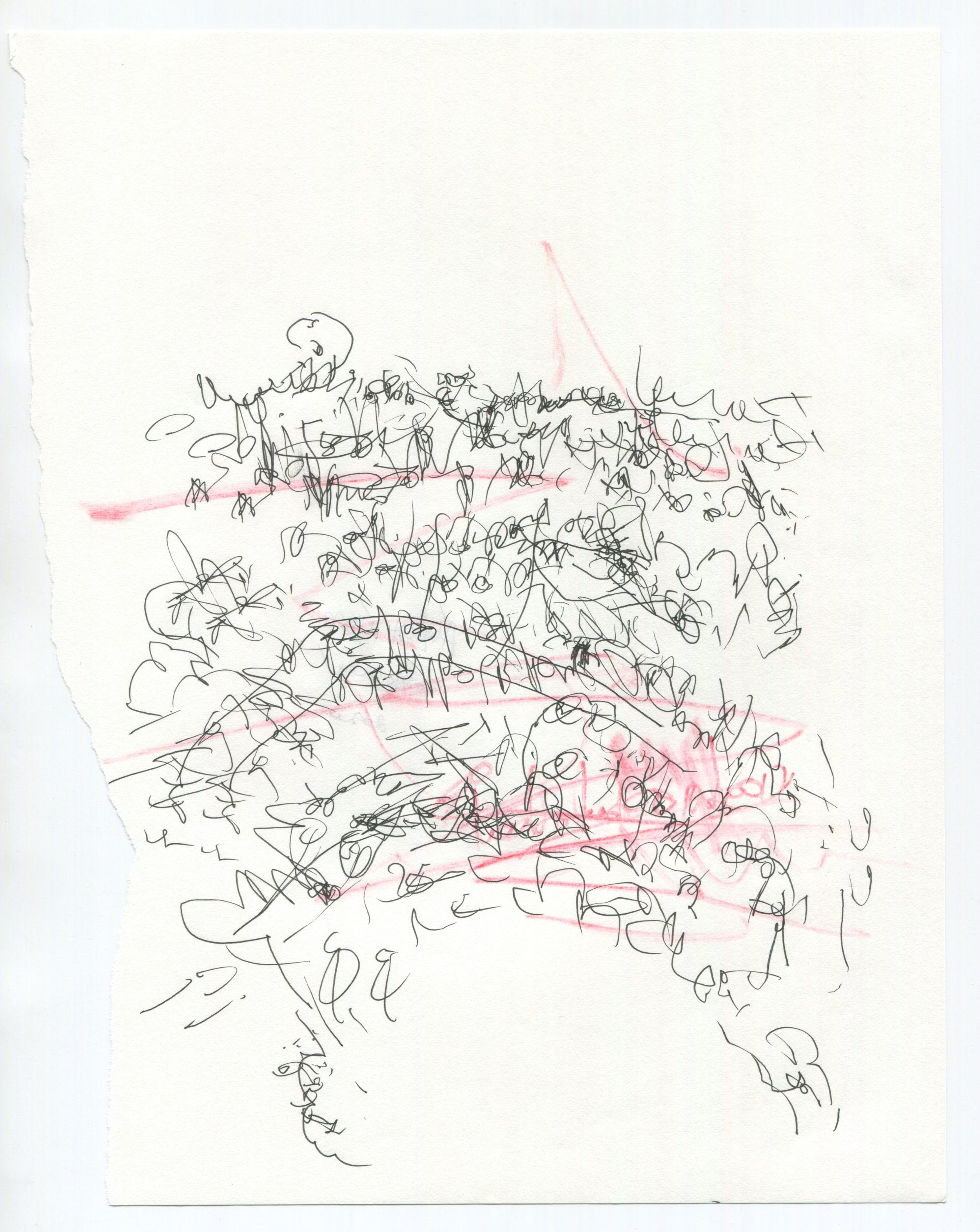 untitled piece from "Asemic letters" series, 2020. Gel pen on paper - 19 x 24 cm