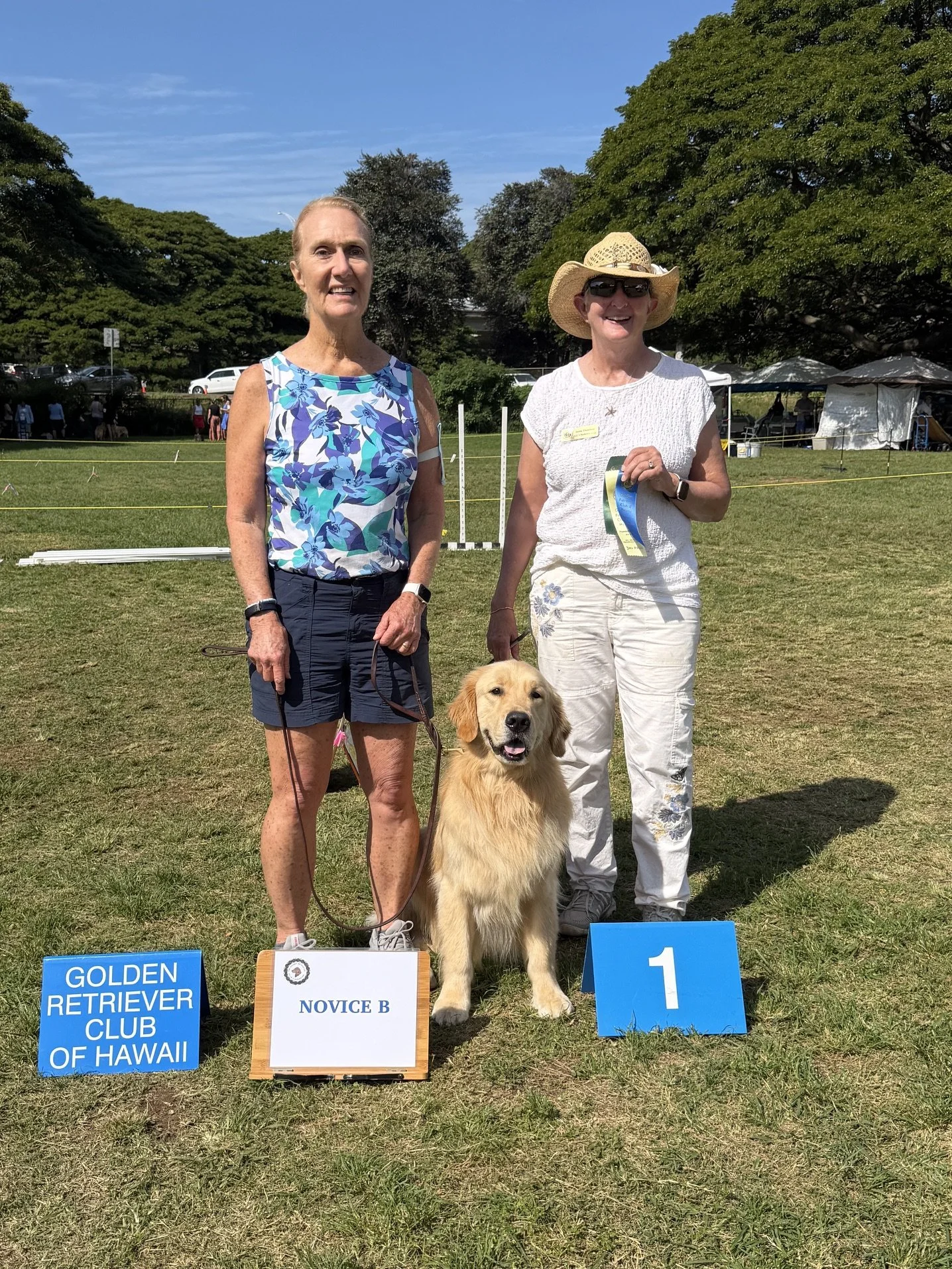 Barbara and Blue Novice B 1st place at the Golden Retriever Club of Hawaii trial