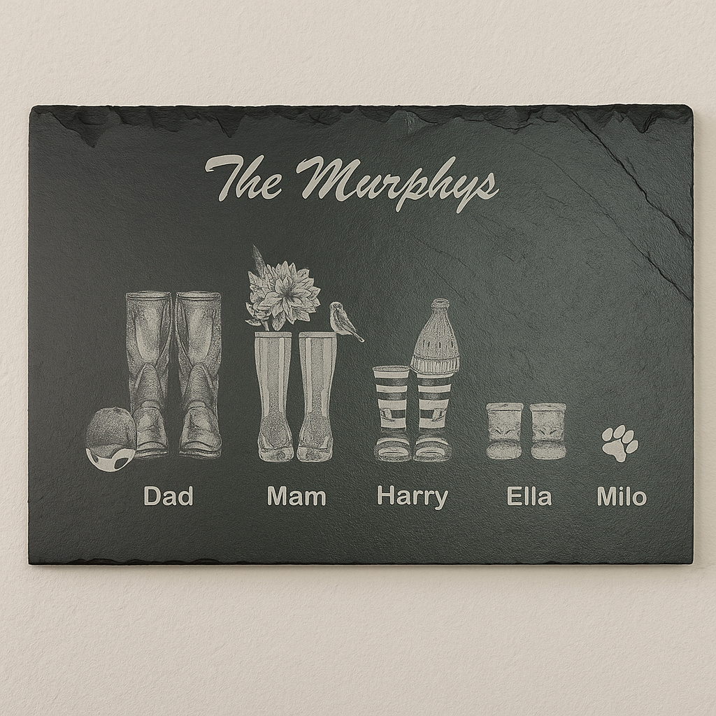 Personalised Welly Boot Family - NOT Framed