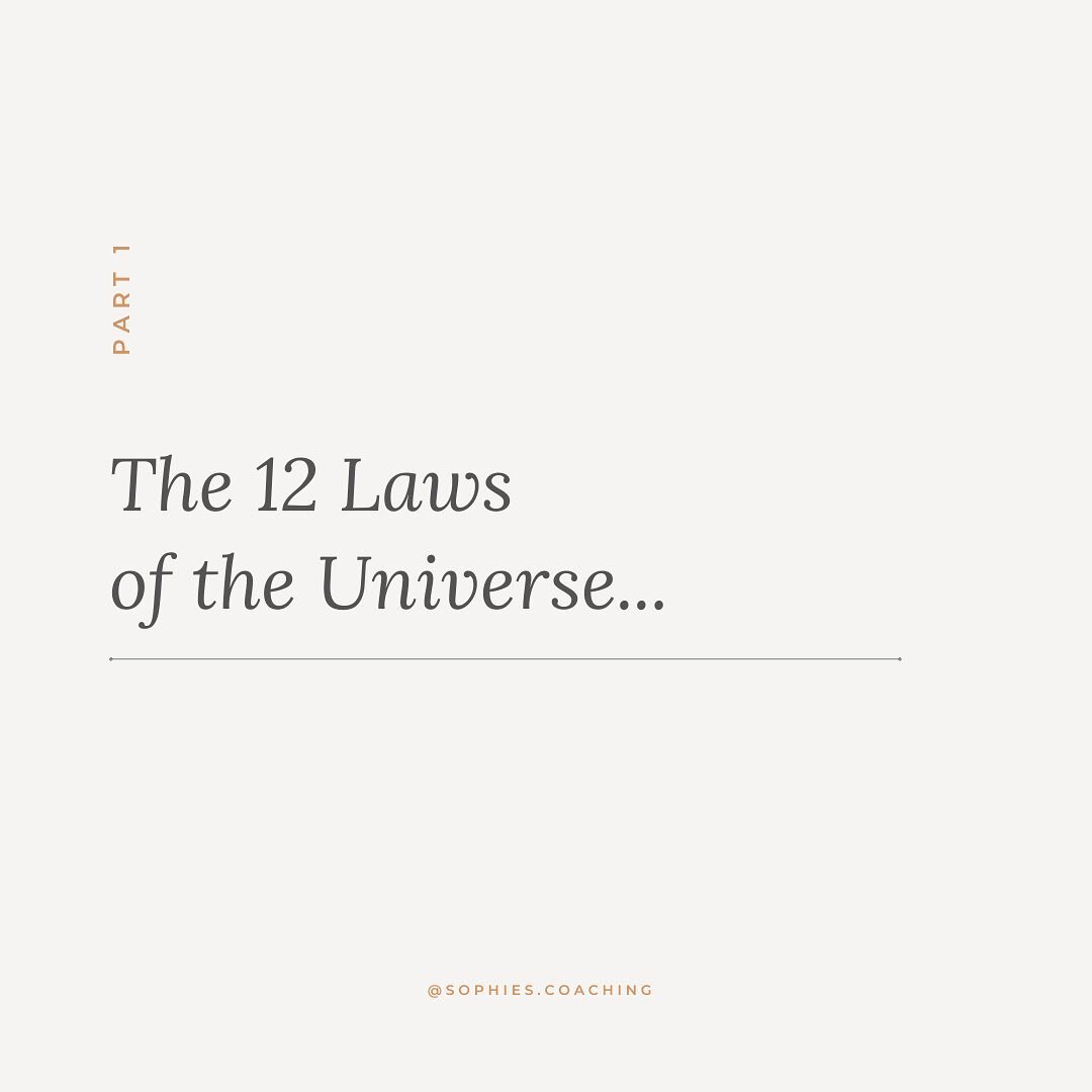 The 12 Laws of the Universe (part 1) 💫

&bull; The law of divine oneness 
&bull; The law of vibration 
&bull; The law of correspondence 

Gain an understanding of these laws and how to apply them in your daily life and watch your life transform for 