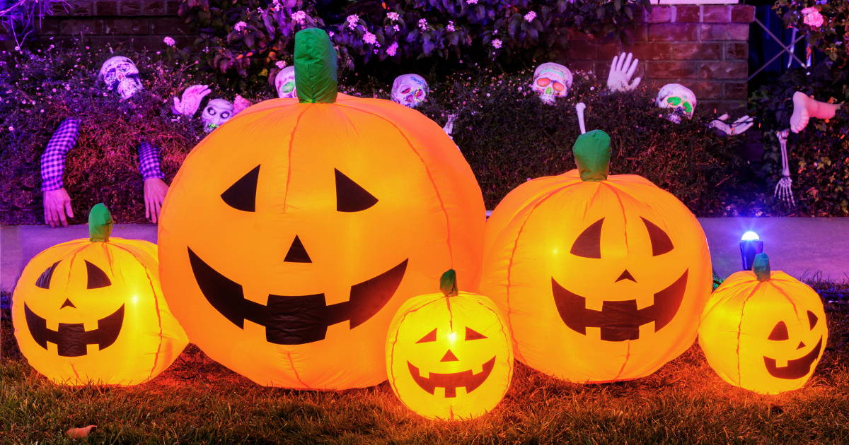 Kid-friendly Halloween inflatable pumpkins on display