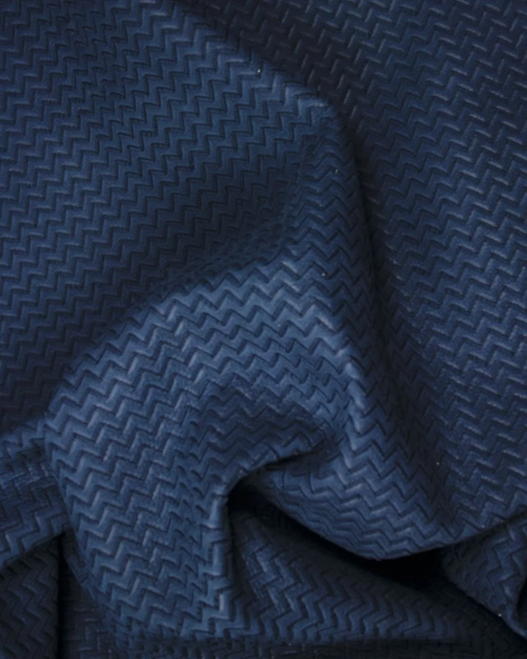 A refined deep blue with dimensional surface pattern &mdash; Jagger Let's Spend The... Wavelength adds sculptural depth to interiors.
Great in upholstery, panelling and wrapped joinery, this nubuck leather&rsquo;s textured cut design plays with light