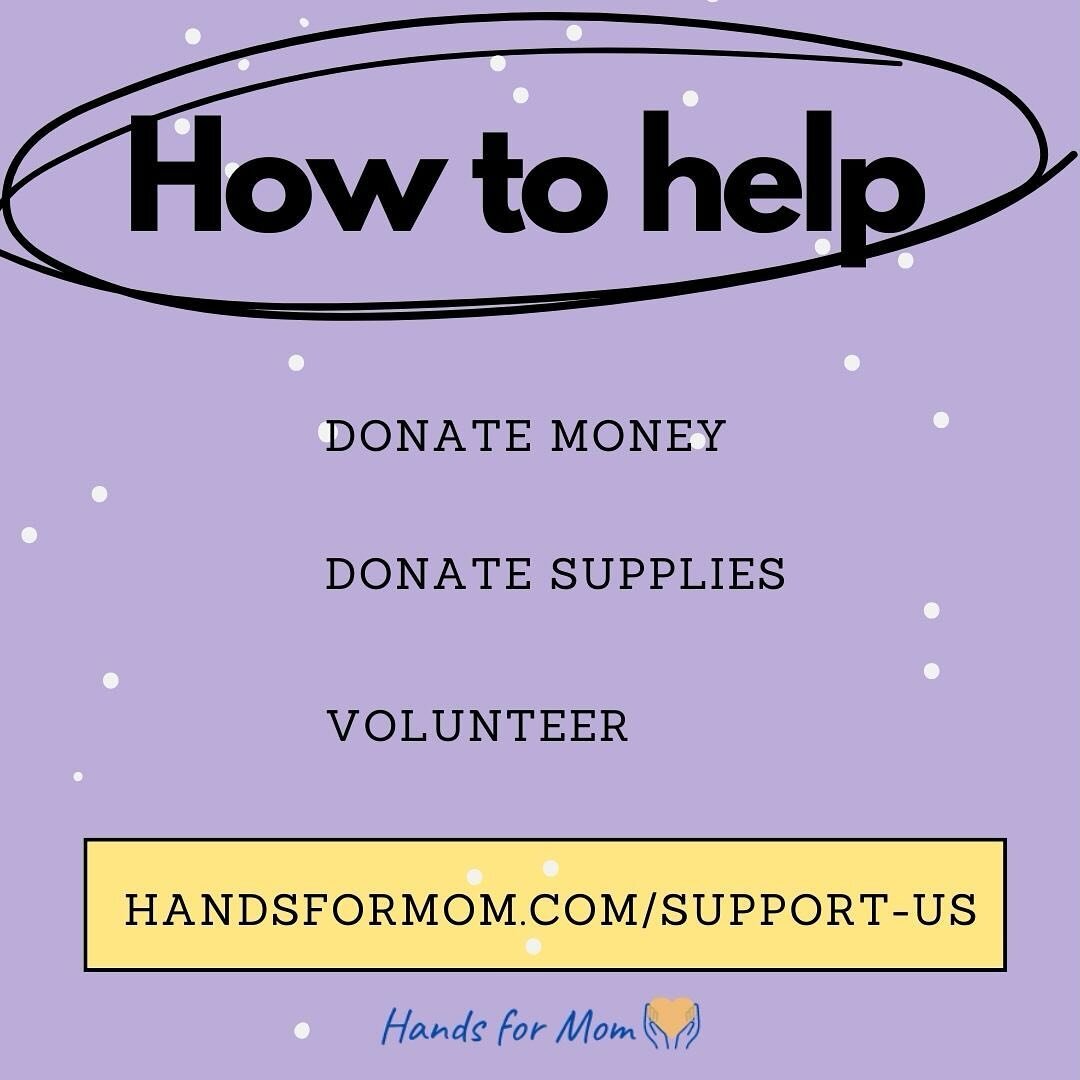 Wondering how you can help love and support the mothers we serve? Donate money, supplies, or your time. We cannot provide our Baby Boxes without these things! Check out our website to learn more. We appreciate your support!