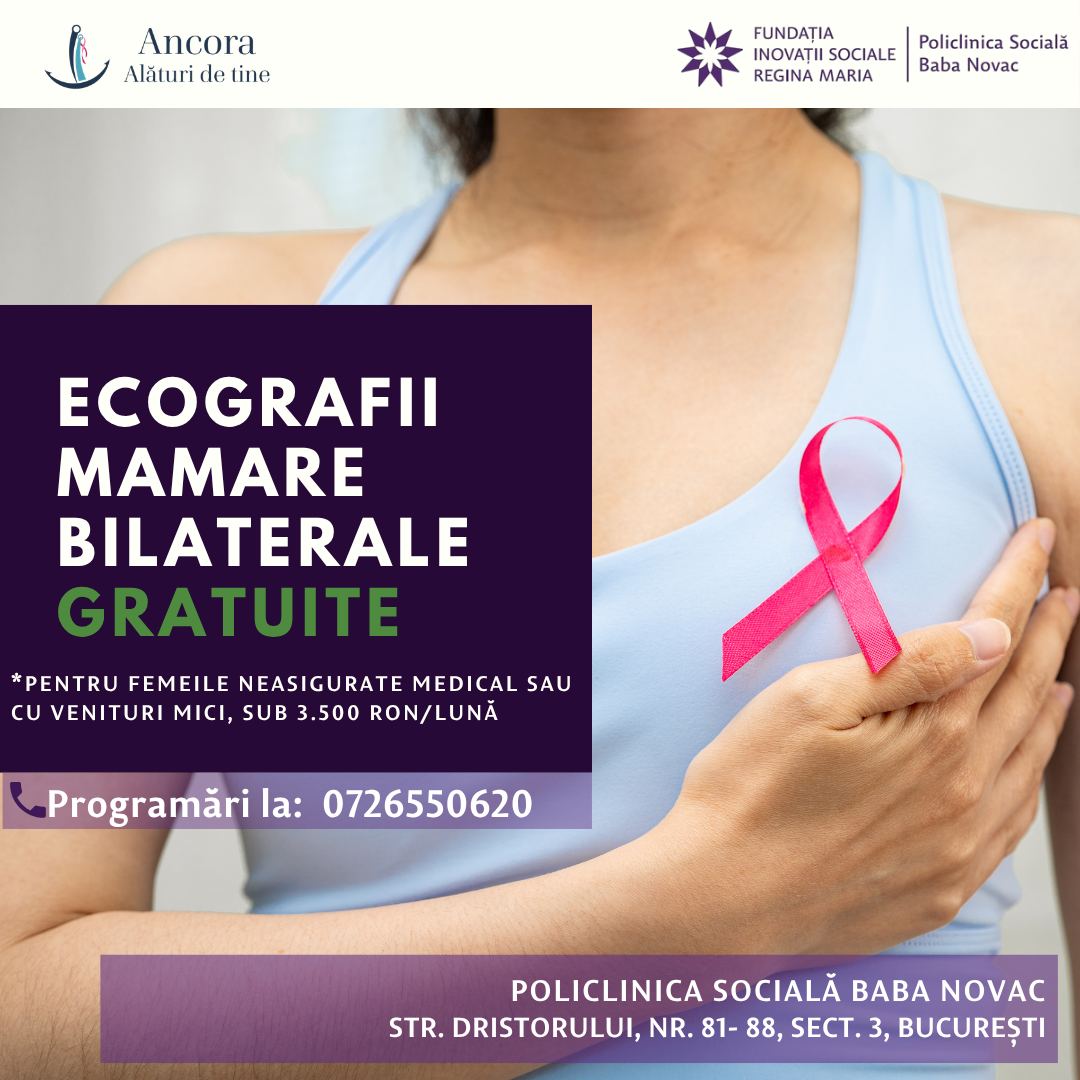 Ecografii mamare bilaterale gratuite la Policlinica Socială Baba Novac