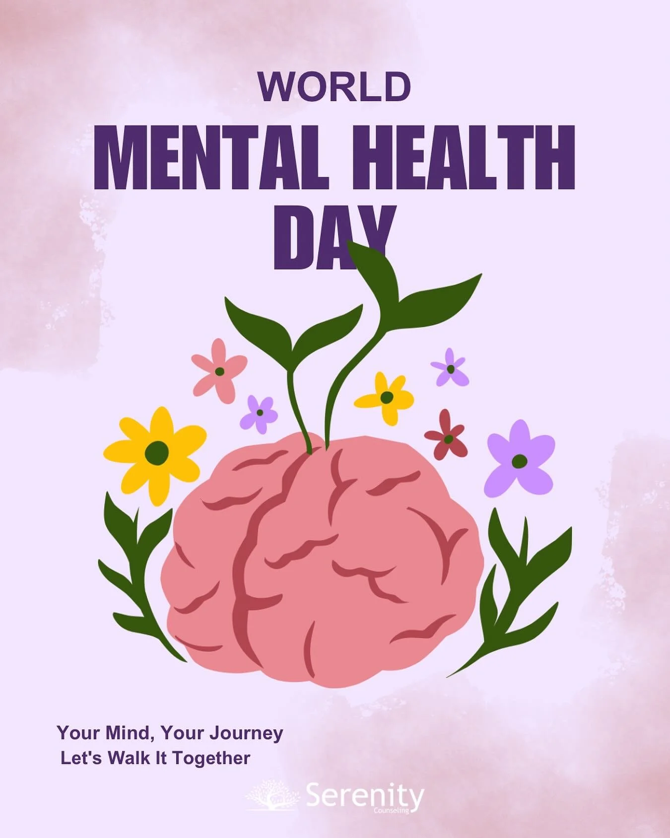 Happy world mental health day from Serenity Counseling 🧠💐