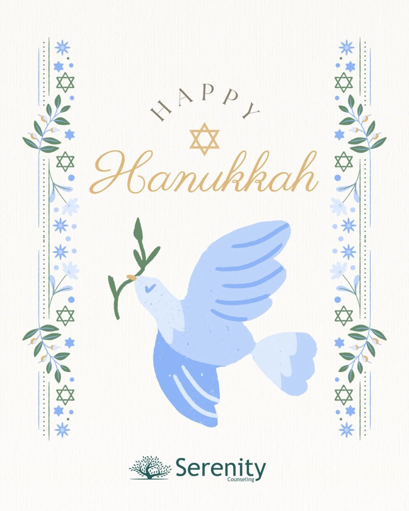 Happy Hanukkah from Serenity Counseling 🕎