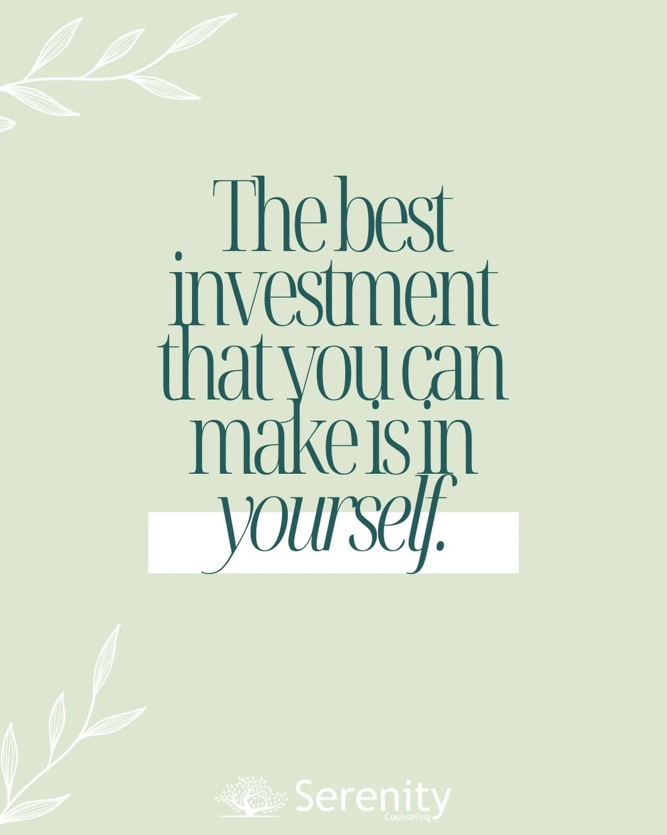 The best investment you can make is in yourself 🪴
Therapy is a step toward healing, growth, and becoming the version of you that feels most at peace. 
If you have been waiting for a sign to start your healing journey... this is it. 

Reach out to us