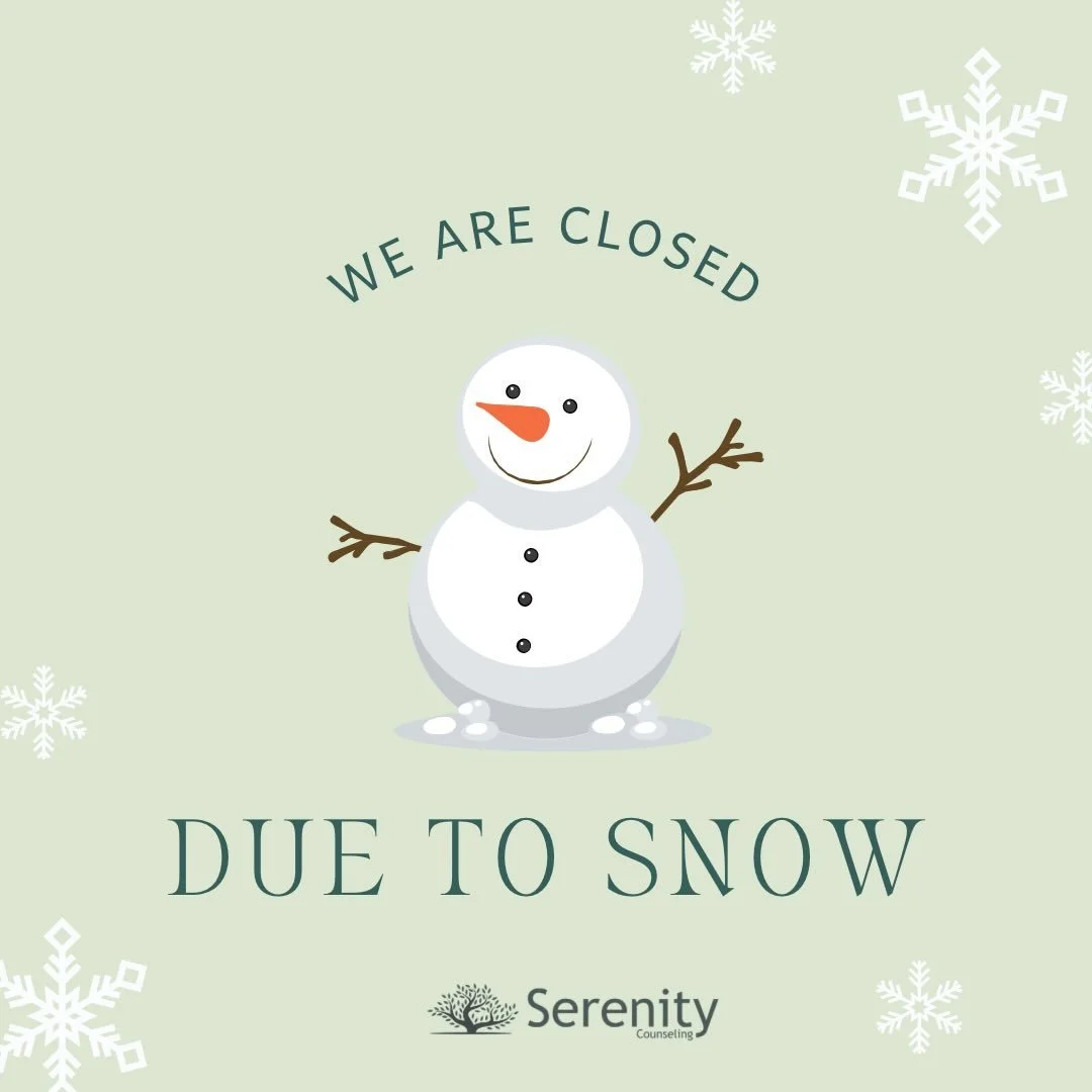 All of our offices will be closed tomorrow ❄️☃️

Our therapists will be providing virtual sessions. 

Stay safe everyone and enjoy the snow day 🤍