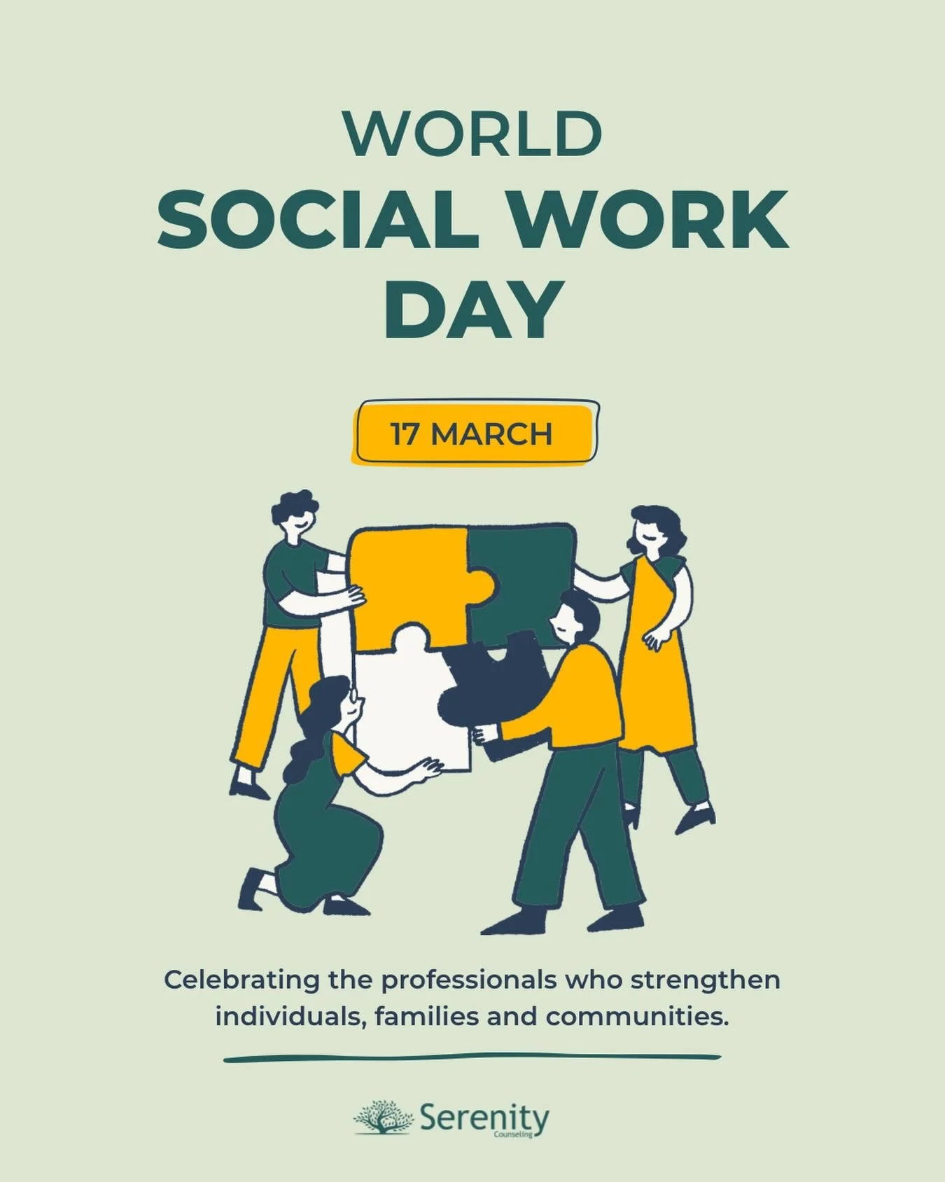 Happy World Social Work Day 🌎🤍

Today we honor the heart, dedication, and compassion that social workers bring into the world every single day. At Serenity Counseling, we recognize the strength it takes to hold space for others, advocate for change