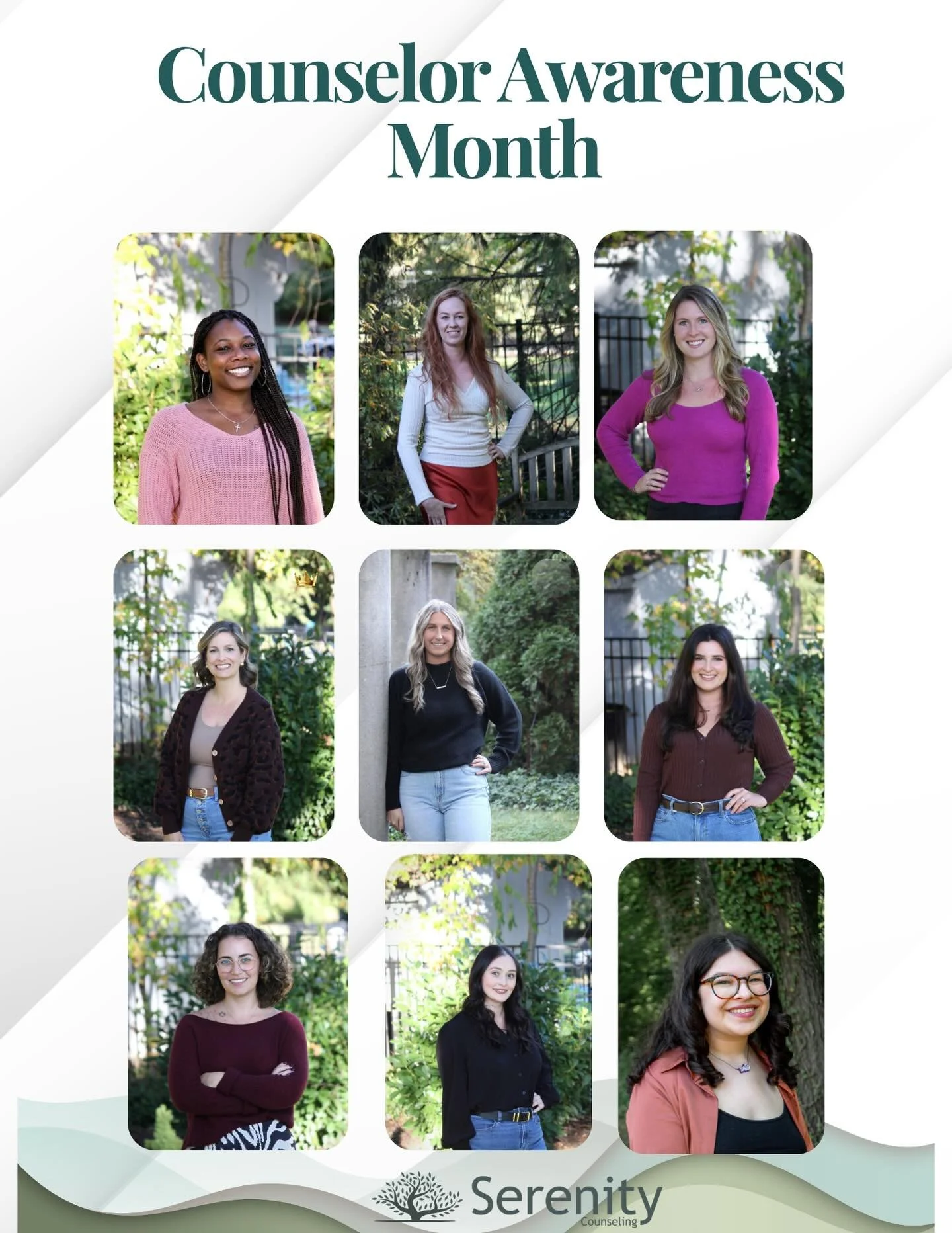 Happy Counselor Awareness Month 🤍

At Serenity Counseling, we honor the heart, dedication, and compassion that our counselors bring into every session, every conversation, and every life they touch.

Being a counselor means showing up with empathy, 