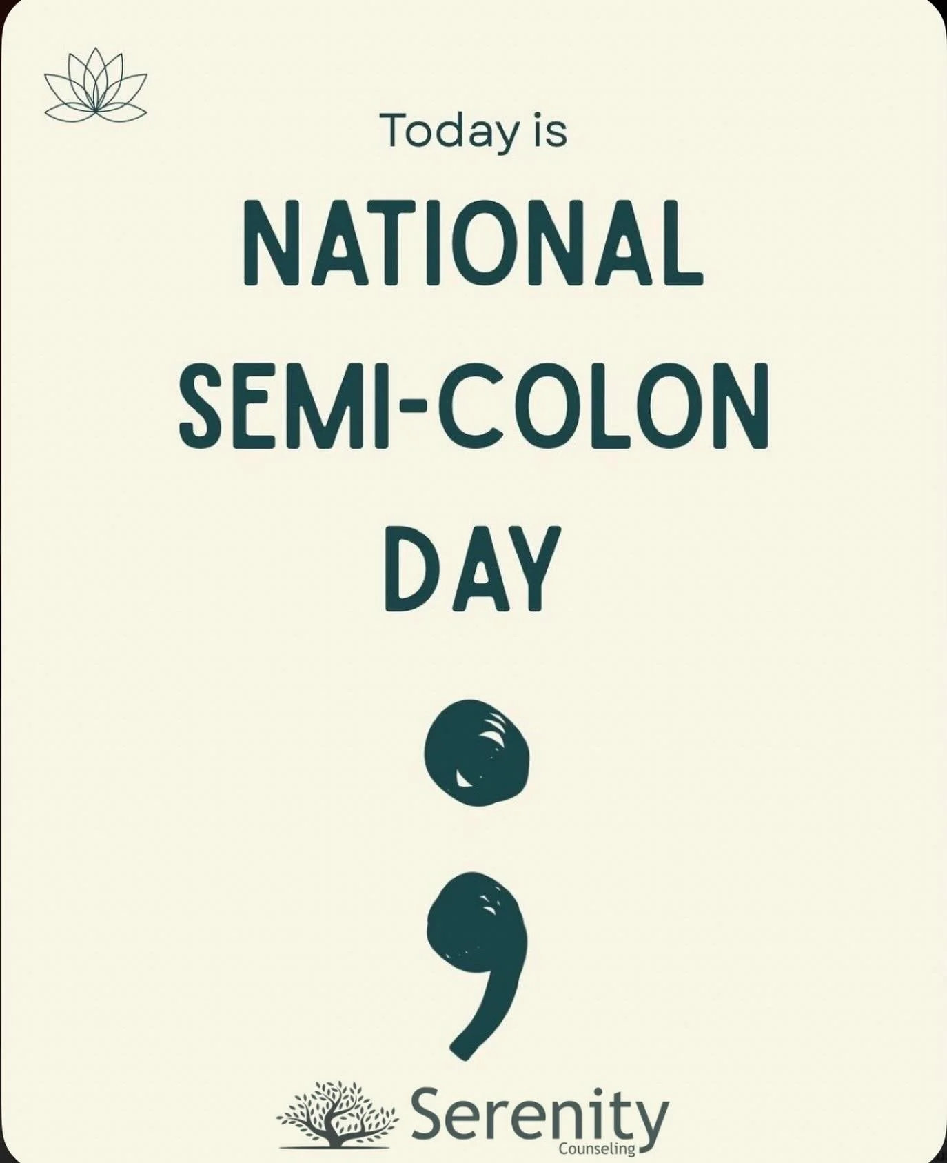 Today, on National Semicolon Day, we honor the strength it takes to keep going 💚

A semicolon represents a pause&mdash;not an end. It&rsquo;s a reminder that your story is still being written, even in the moments that feel heavy or uncertain.

At Se