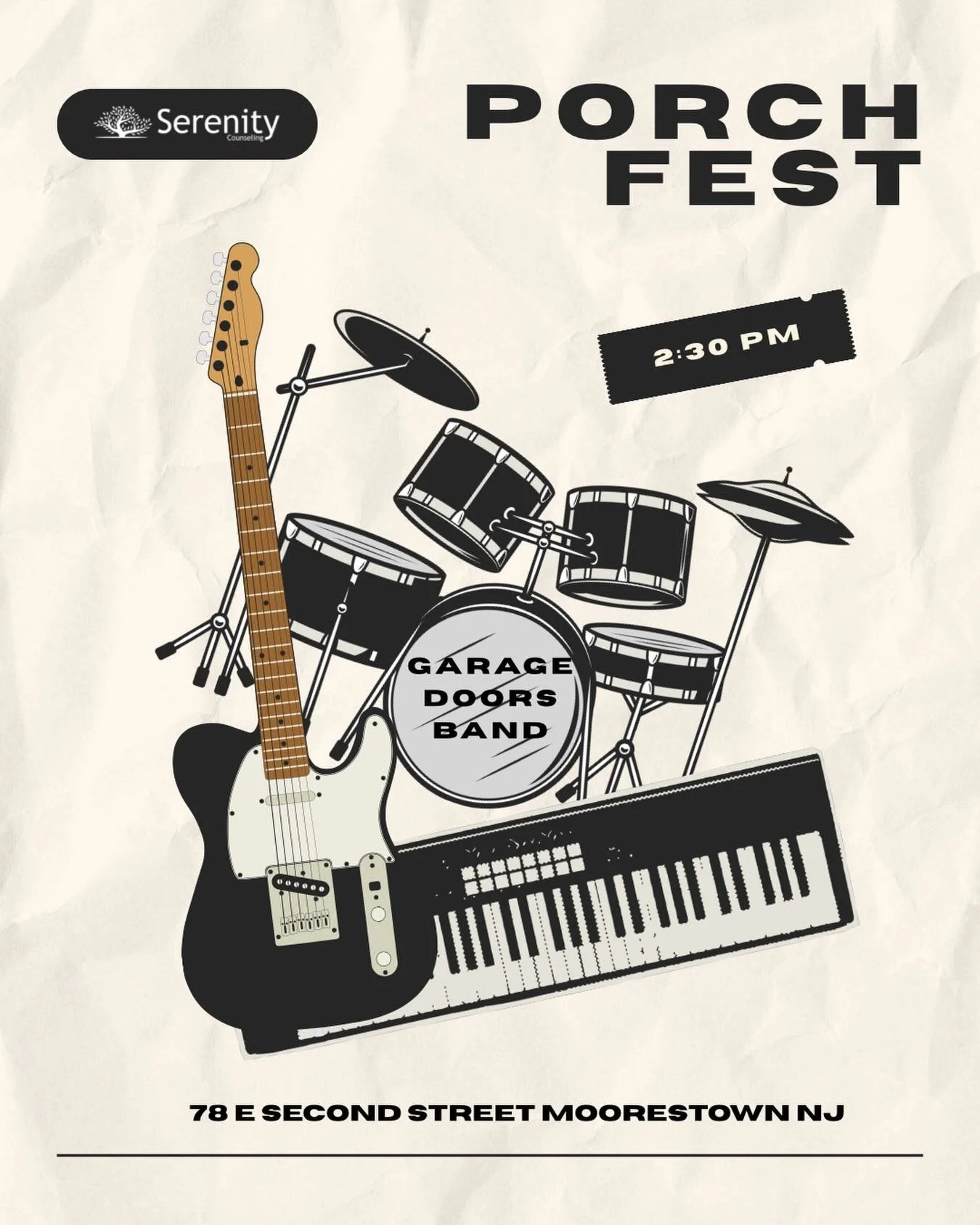 Come see Garage Doors Band on our porch at 2:30pm this Saturday, May 9th 🎸🥁🤘🏼