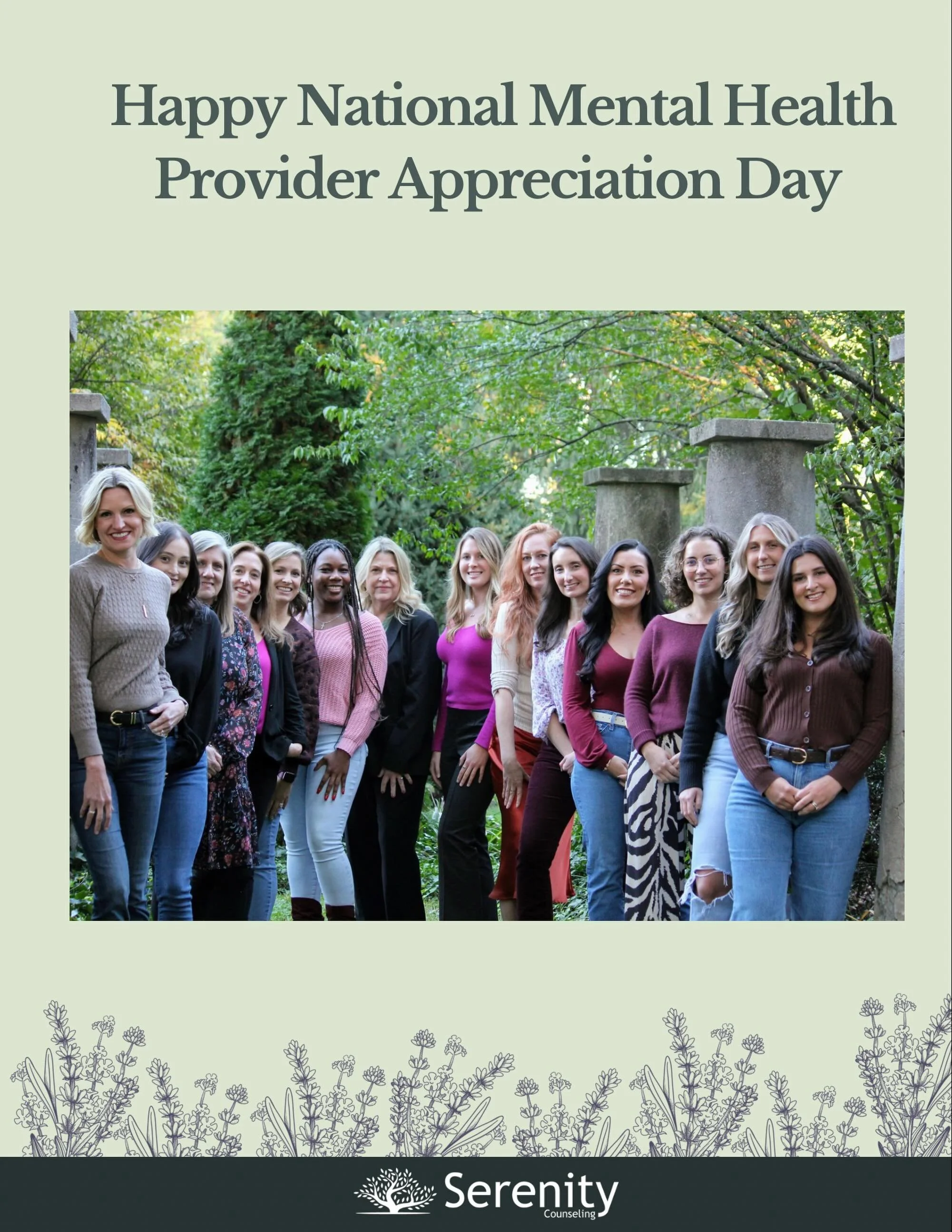 Happy National Mental Health Provider Day to our incredible team at Serenity Counseling and every other counselor within our community 💚

We are grateful for the compassionate clinicians who create safe spaces, empower clients, and make mental welln