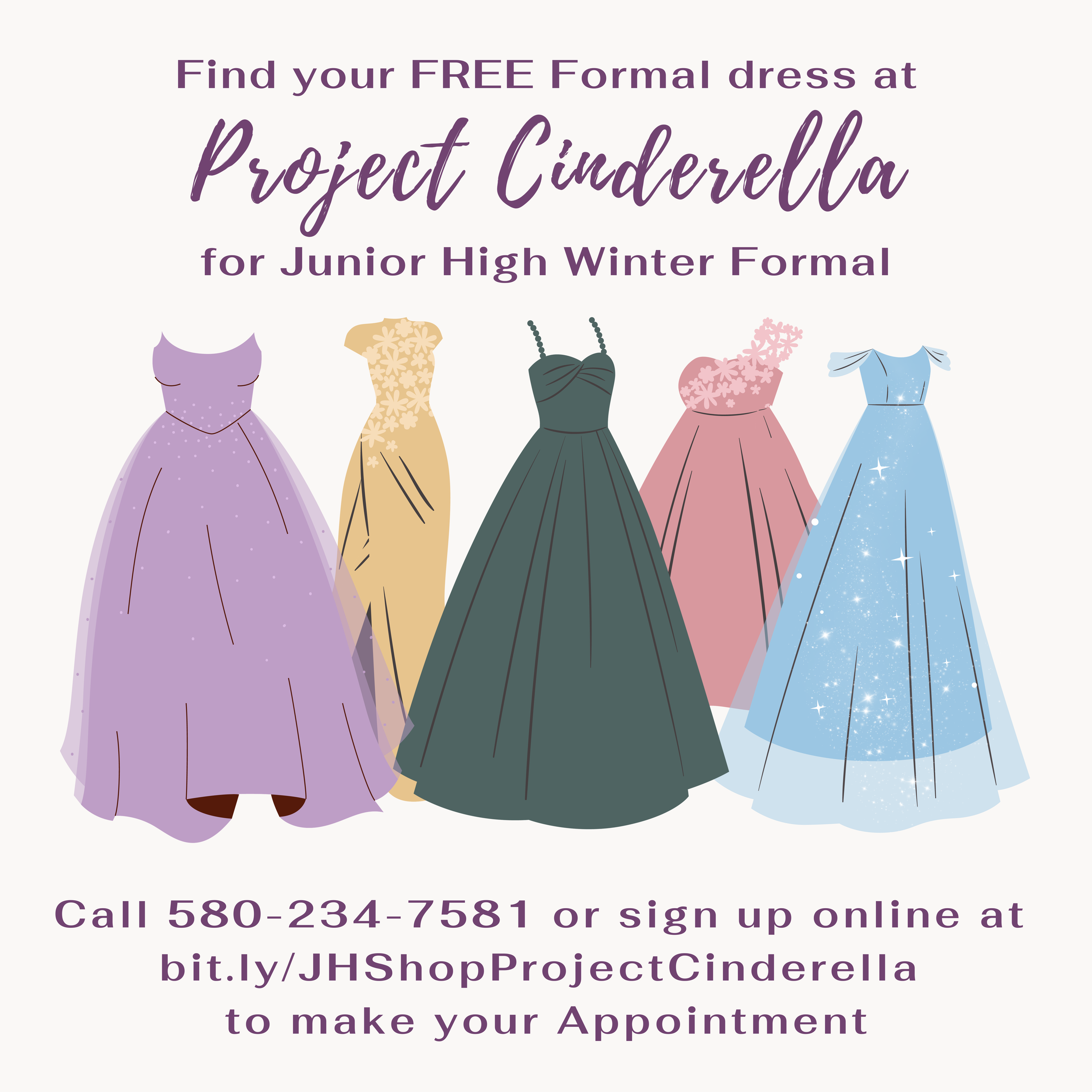 YWCA announces Project Cinderella Shop Dates for area Junior High Winter Formals.