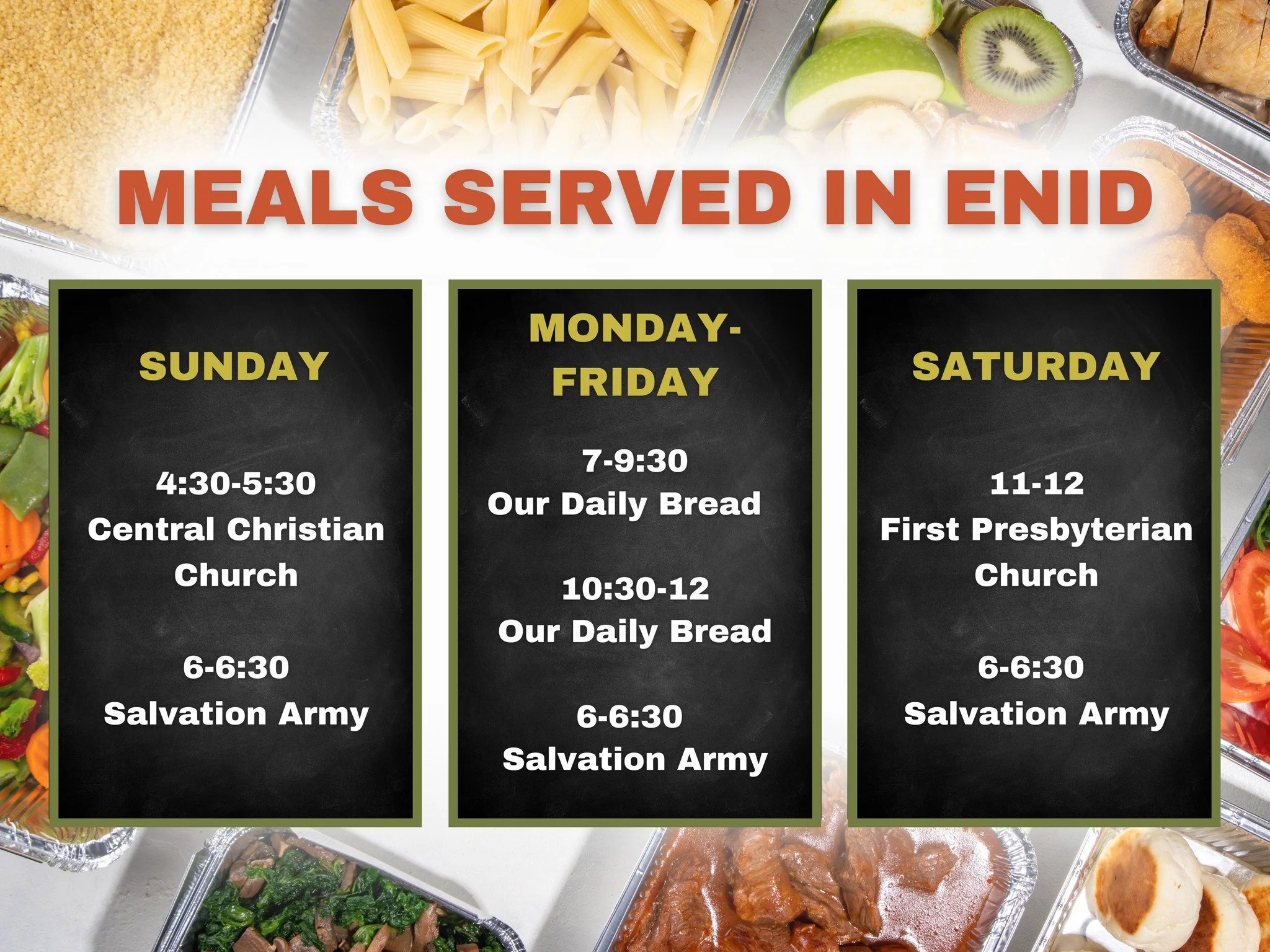 Meals served in Enid