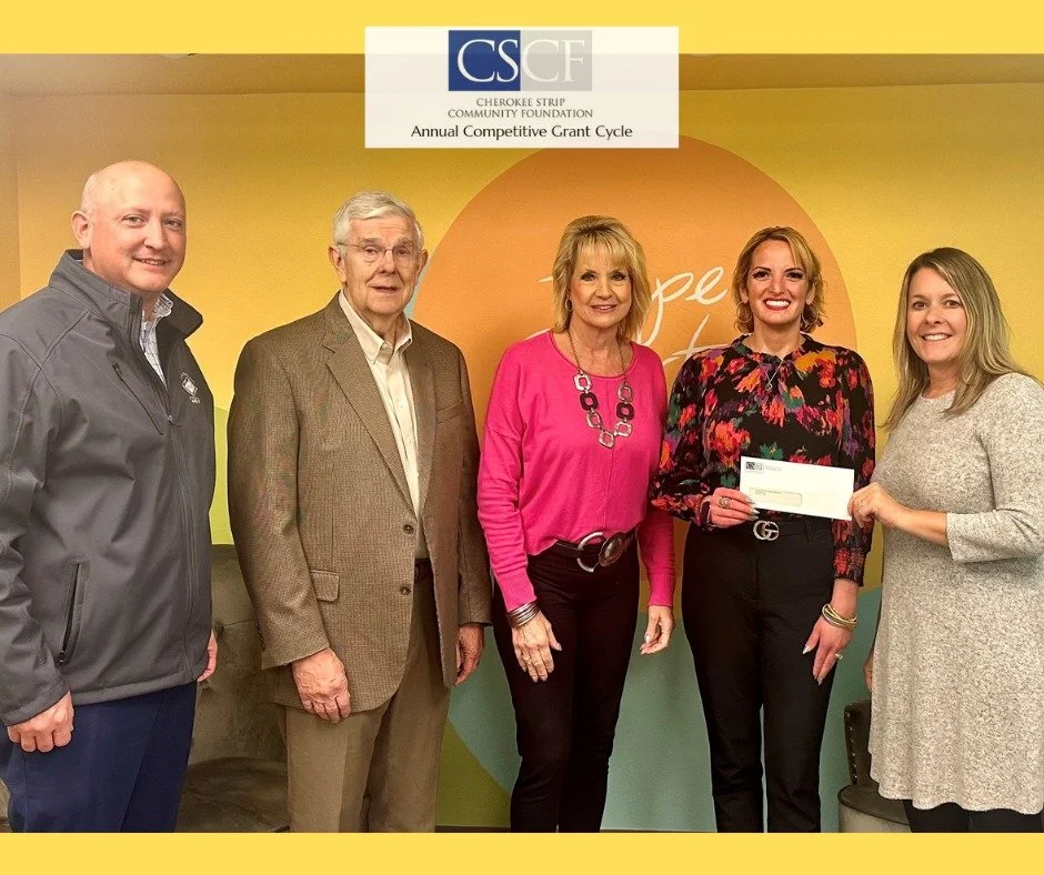 Cherokee Strip Community Foundation awards YWCA grant funding for Crisis Center billboard.