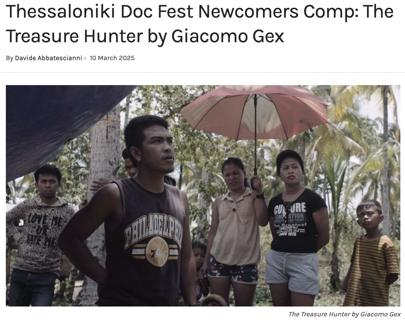 Thessaloniki Doc Fest Newcomers Comp: The Treasure Hunter by Giacomo Gex