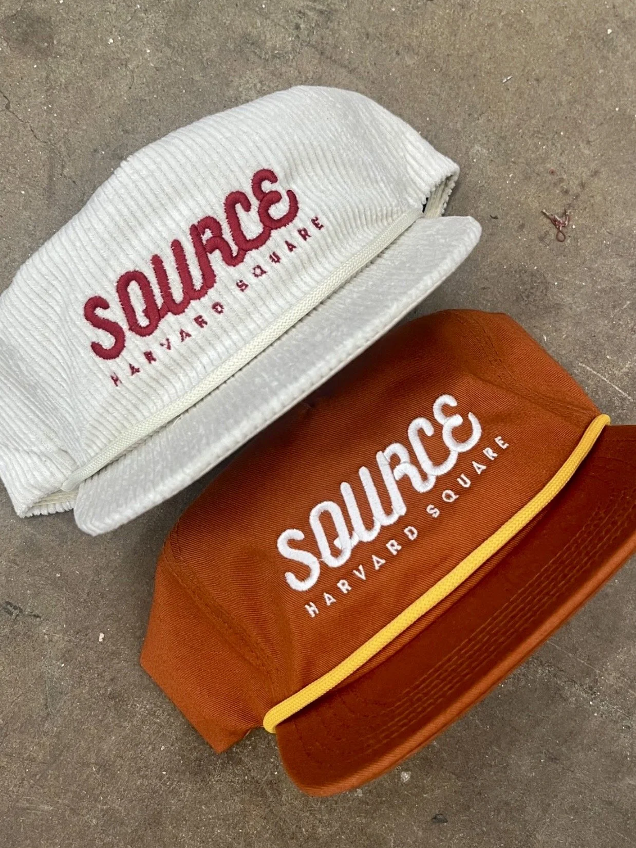 Source Harvard Square hats embroidery by Evermore Printworks