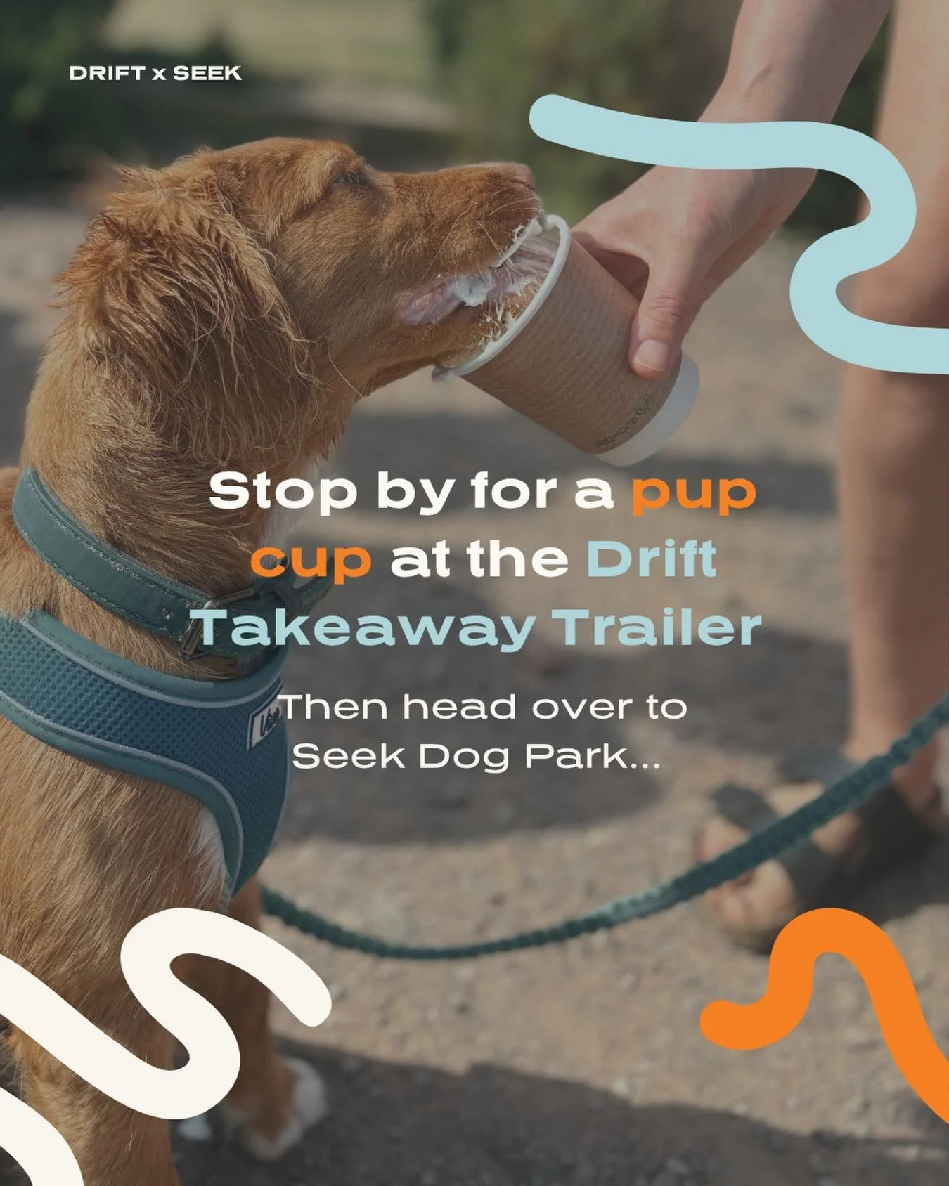 Stop by for a pup cup at Drift Takeaway Trailer, then head over to Seek Dog Park!

Available only during Drift&rsquo;s opening hours.

Book your Seek slot today.