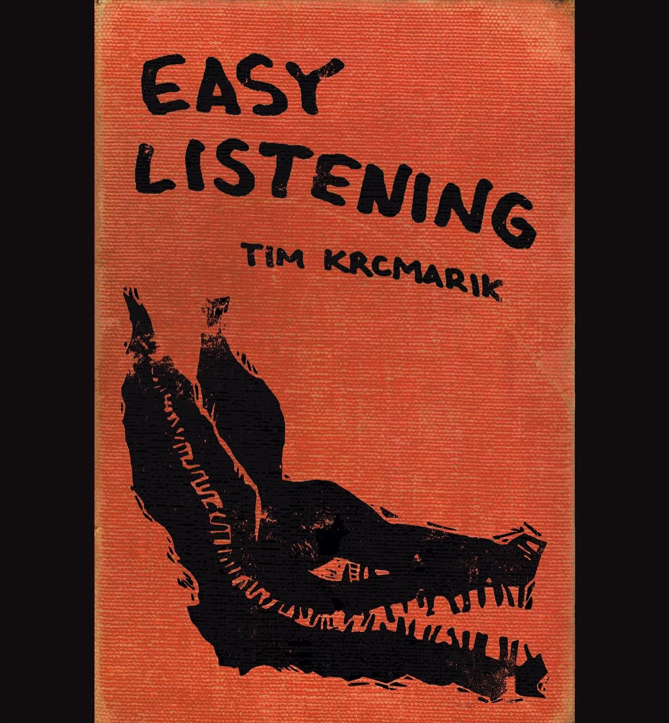 My book cover design for EASY LISTENING by Tim Krcmarik, coming soon from Diabolical Genius Press -  thank you Sean @intergalactic.tea for inviting me to work on this project! 

The linocut print of the wolf is inspired by an amazing mask created by 
