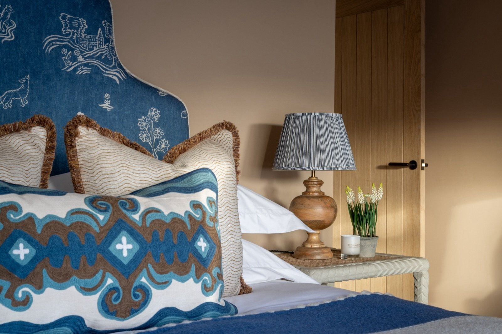 We felt this guest bedroom was the perfect place to lean into a more playful &amp; imaginative design. 💙

For this scheme, we chose a beautiful forest inspired fabric in a happy blue that brings a sense of storytelling to the space. Inspired by 15th