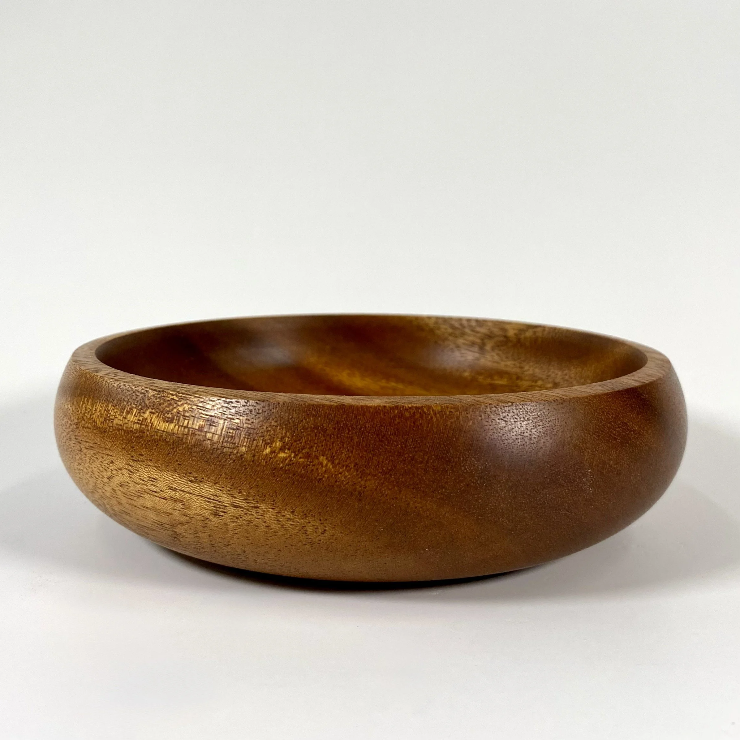 6 1/2" x 1 3/4" African Ribbon Mahogany Wood Bowl