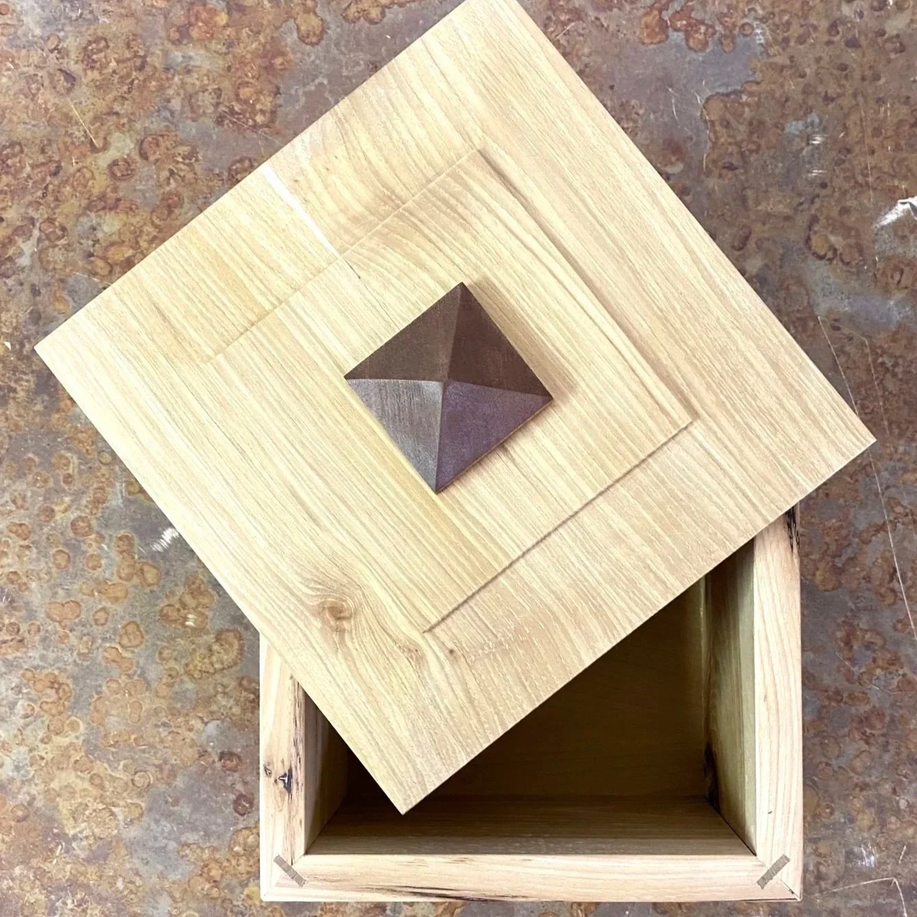 Pyramid Topped Hickory Box