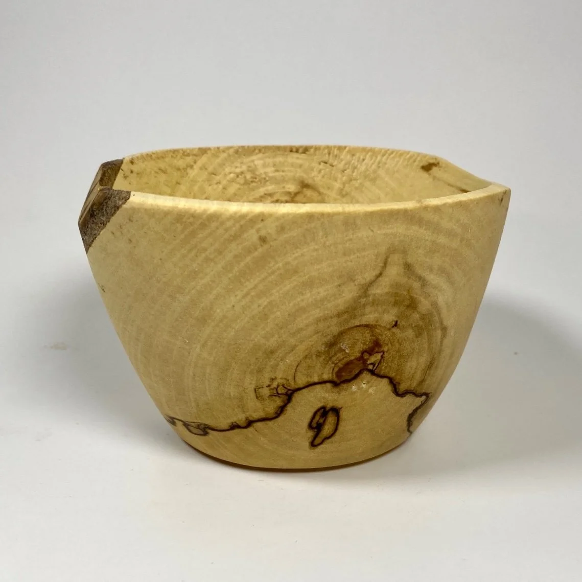 NEW - 4 1/2" x 3" Spalted Aspen Wood Bowl